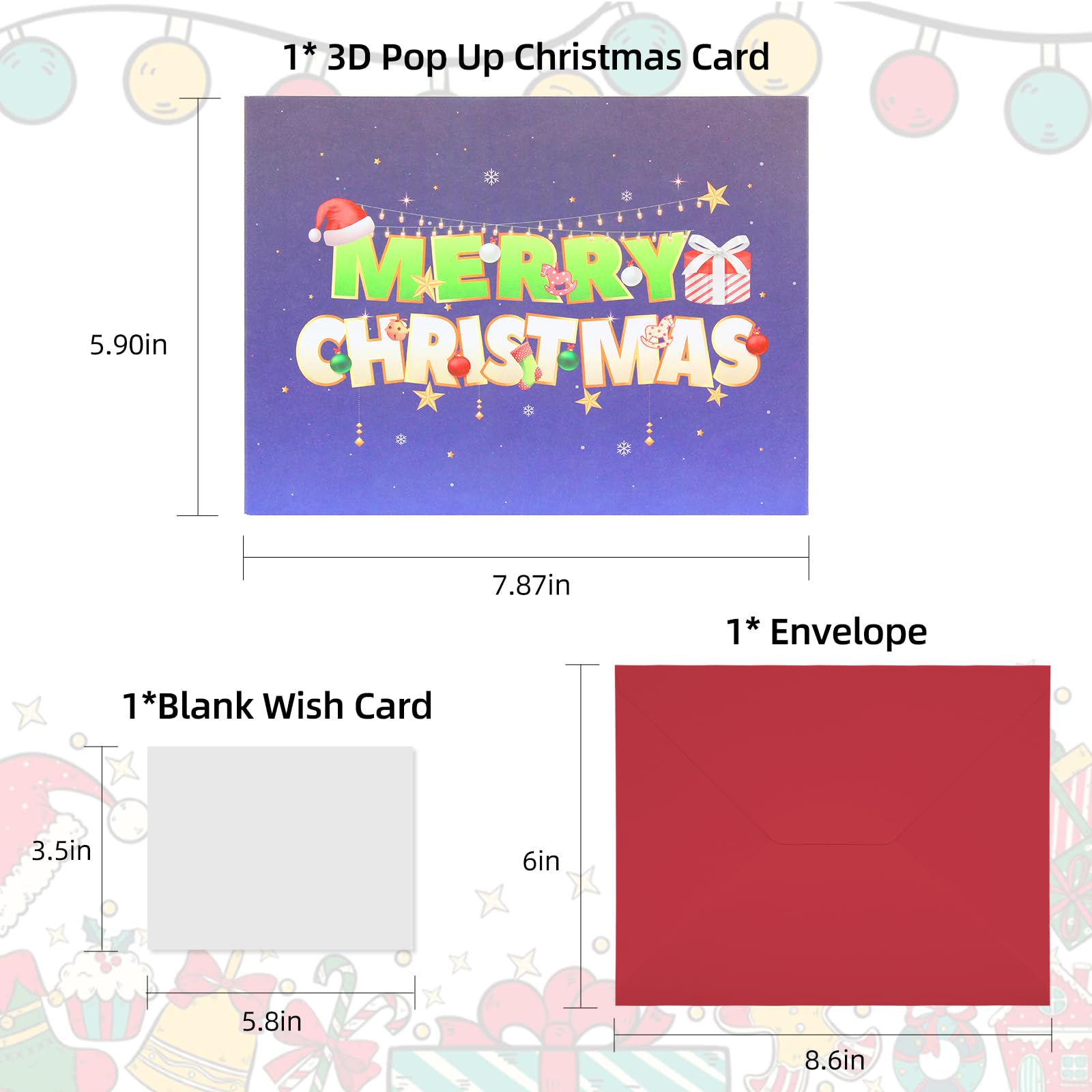 LIGHTS & MUSIC 3D Pop Up Firework Christmas Card