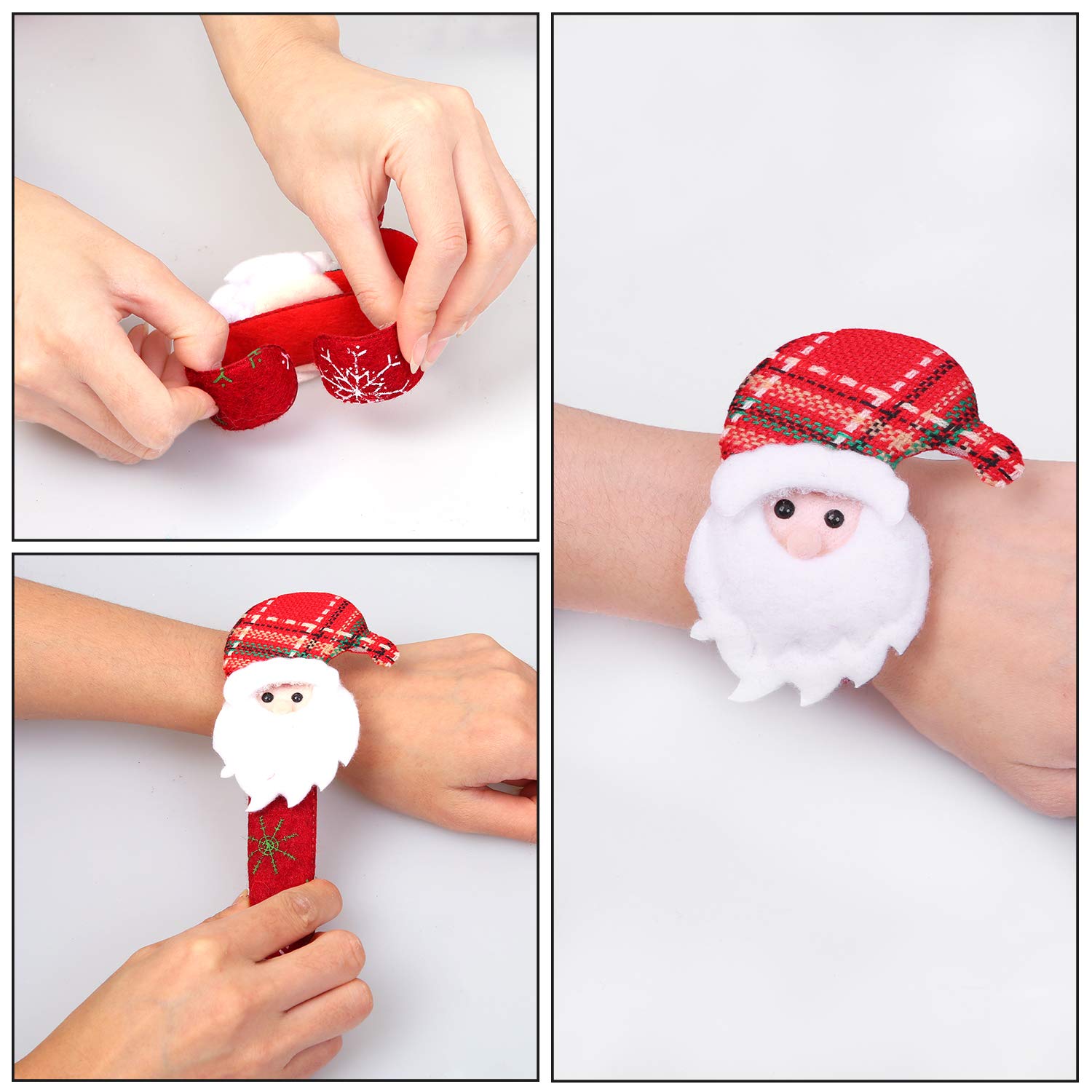 24 Pack Christmas Slap Bracelets Slap Bands Set