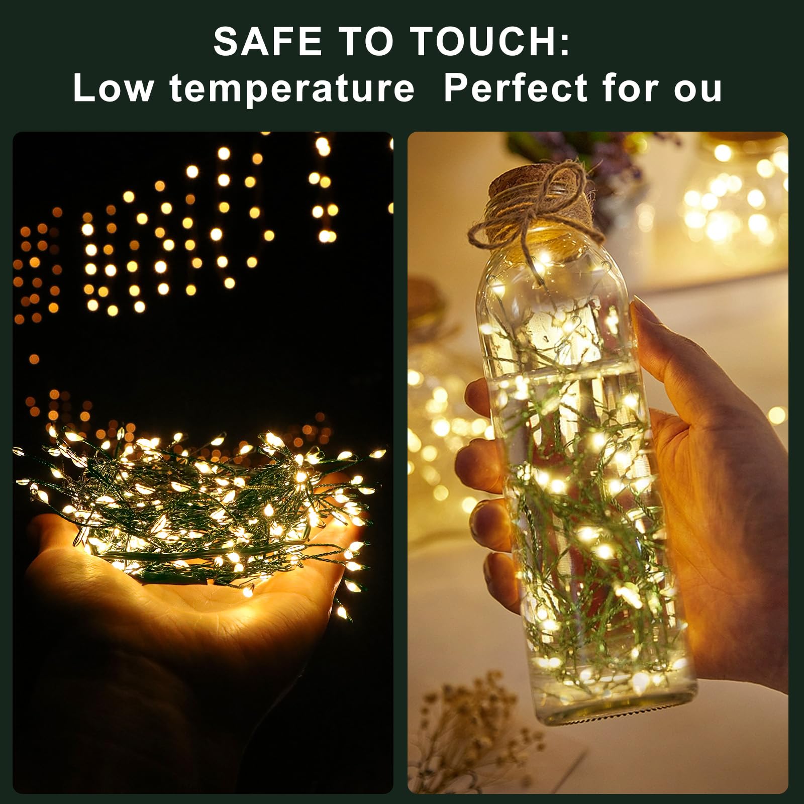 10FT 100 Micro LED Fairy Lights with Remote, 8 Modes & Timer