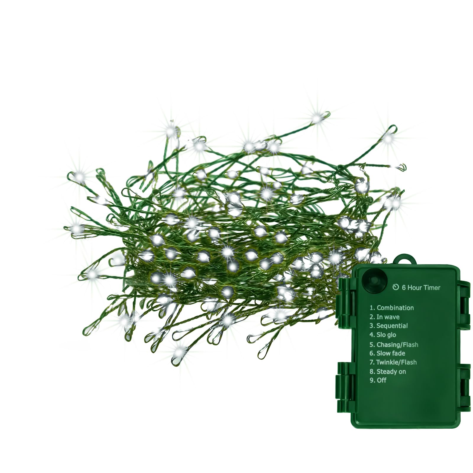 10FT 100 Micro LED Fairy Lights with Remote, 8 Modes & Timer