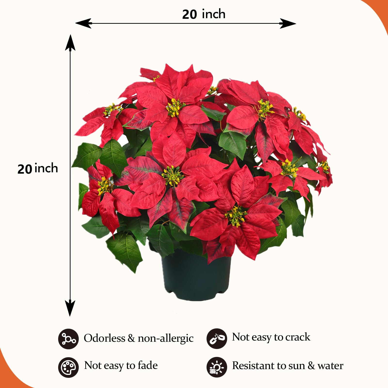 Artificial Christmas Poinsettia Topiary Tree