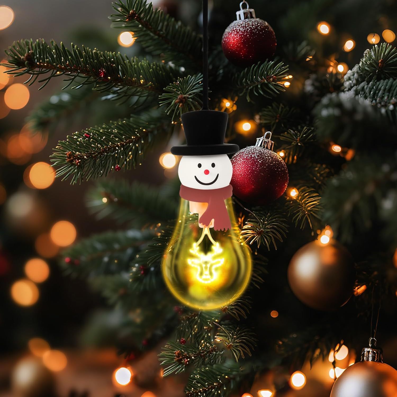 Christmas Snowman Bulb Light Hanging Night Light