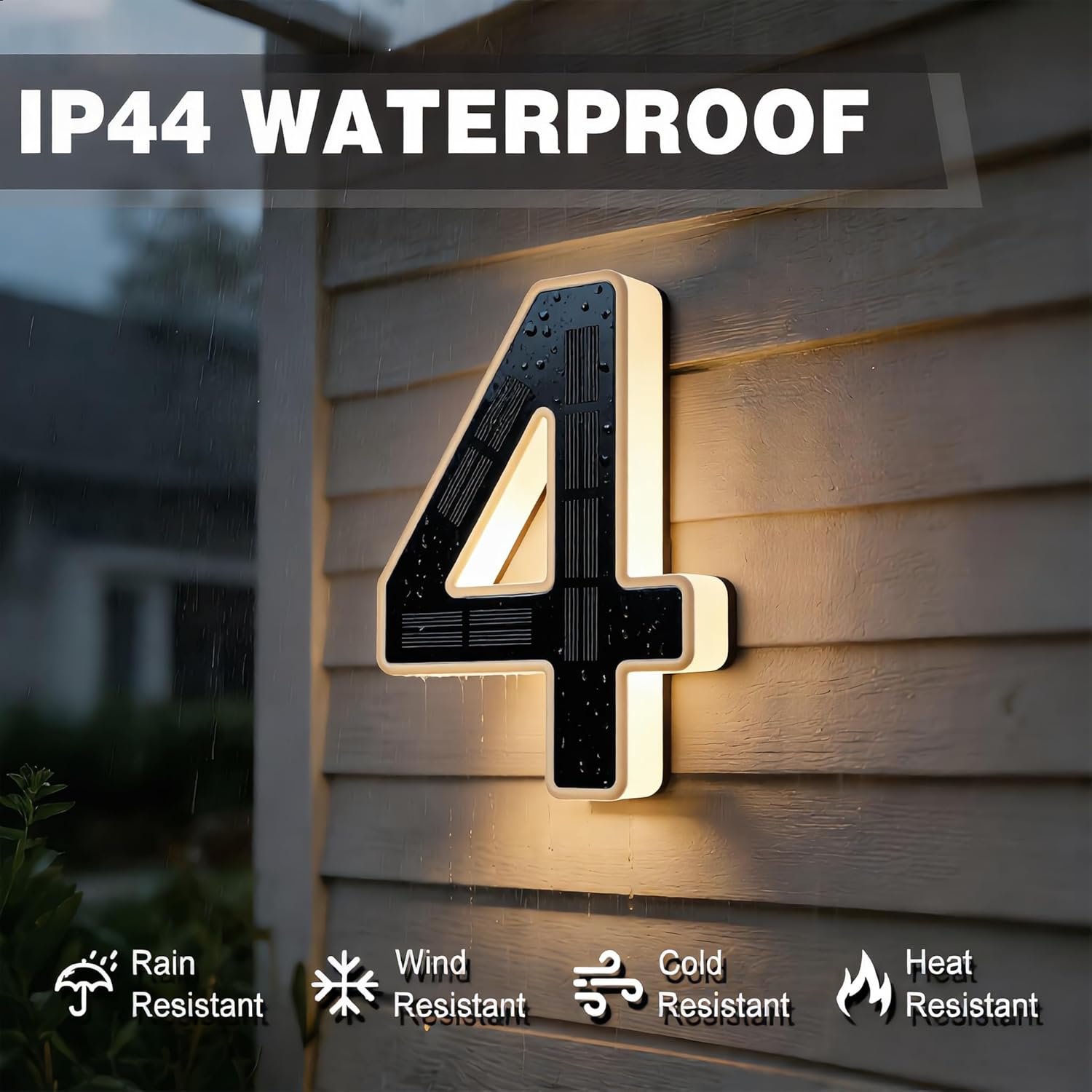 Modern Solar LED Illuminated House Number