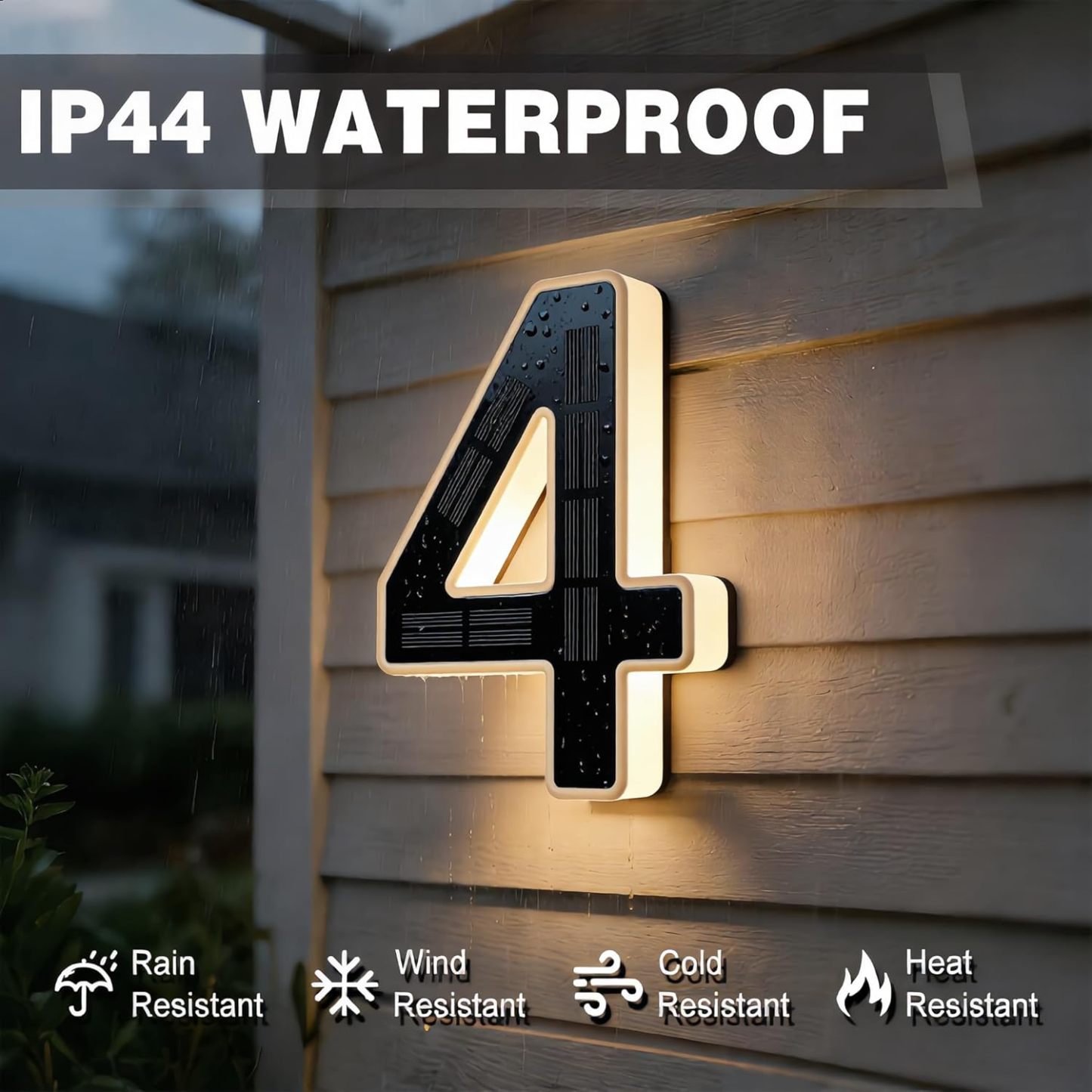 Modern Solar LED Illuminated House Number