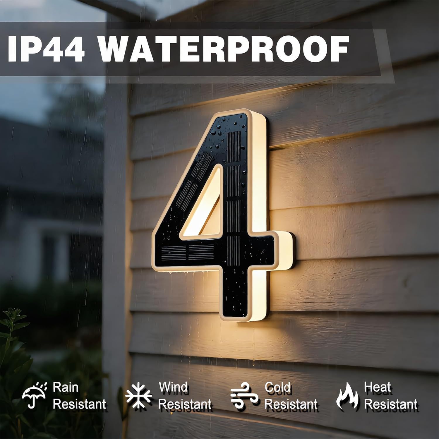 Modern Solar LED Illuminated House Number