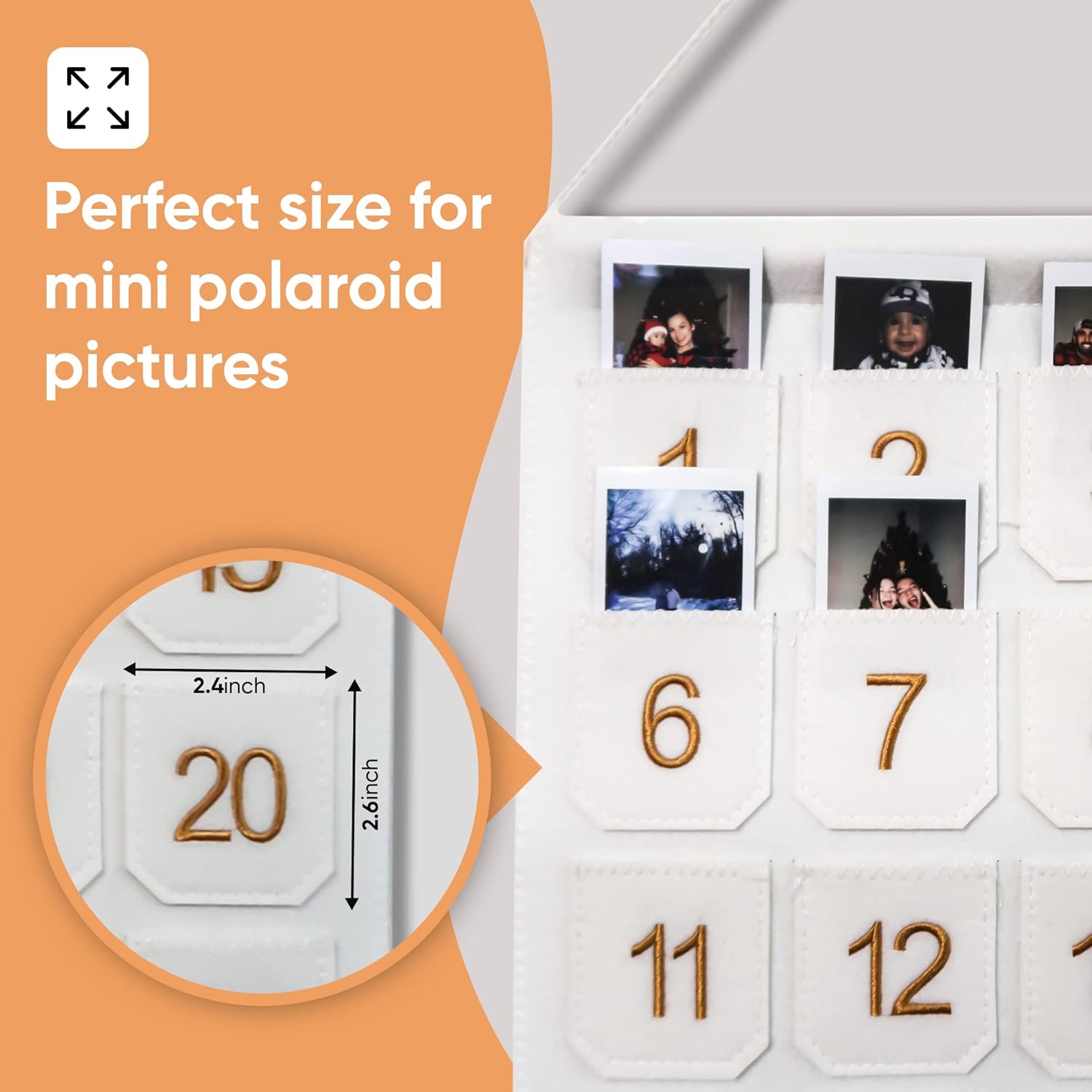 Photo Advent Calendar Countdown with Pockets