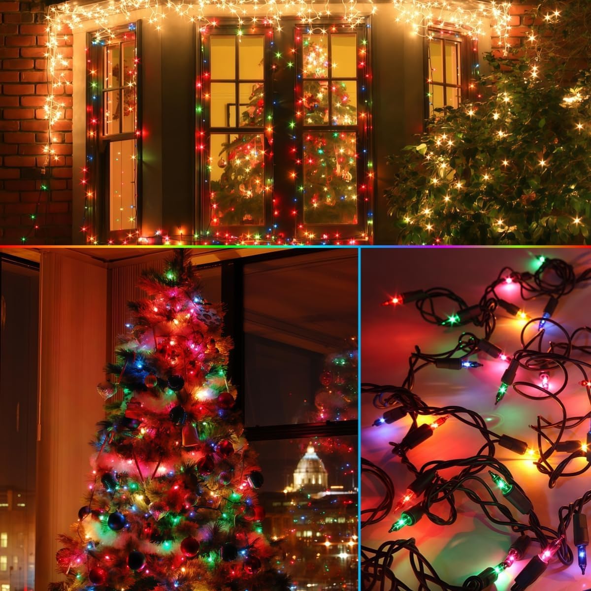 16FT/32FT Outdoor Christmas String Lights