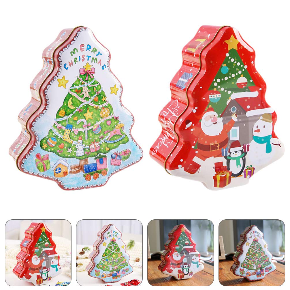 Festive Christmas Tree Gift Tin Boxes