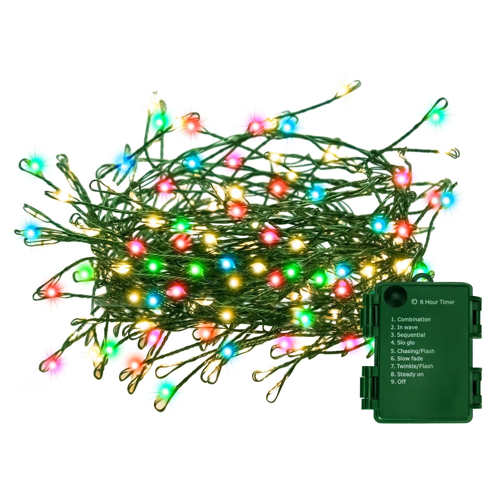 10FT 100 Micro LED Fairy Lights with Remote, 8 Modes & Timer