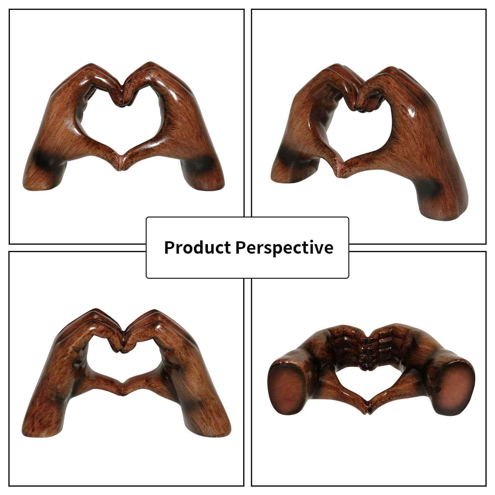 Love Hands Heart Sculpture for Tabletop Decor