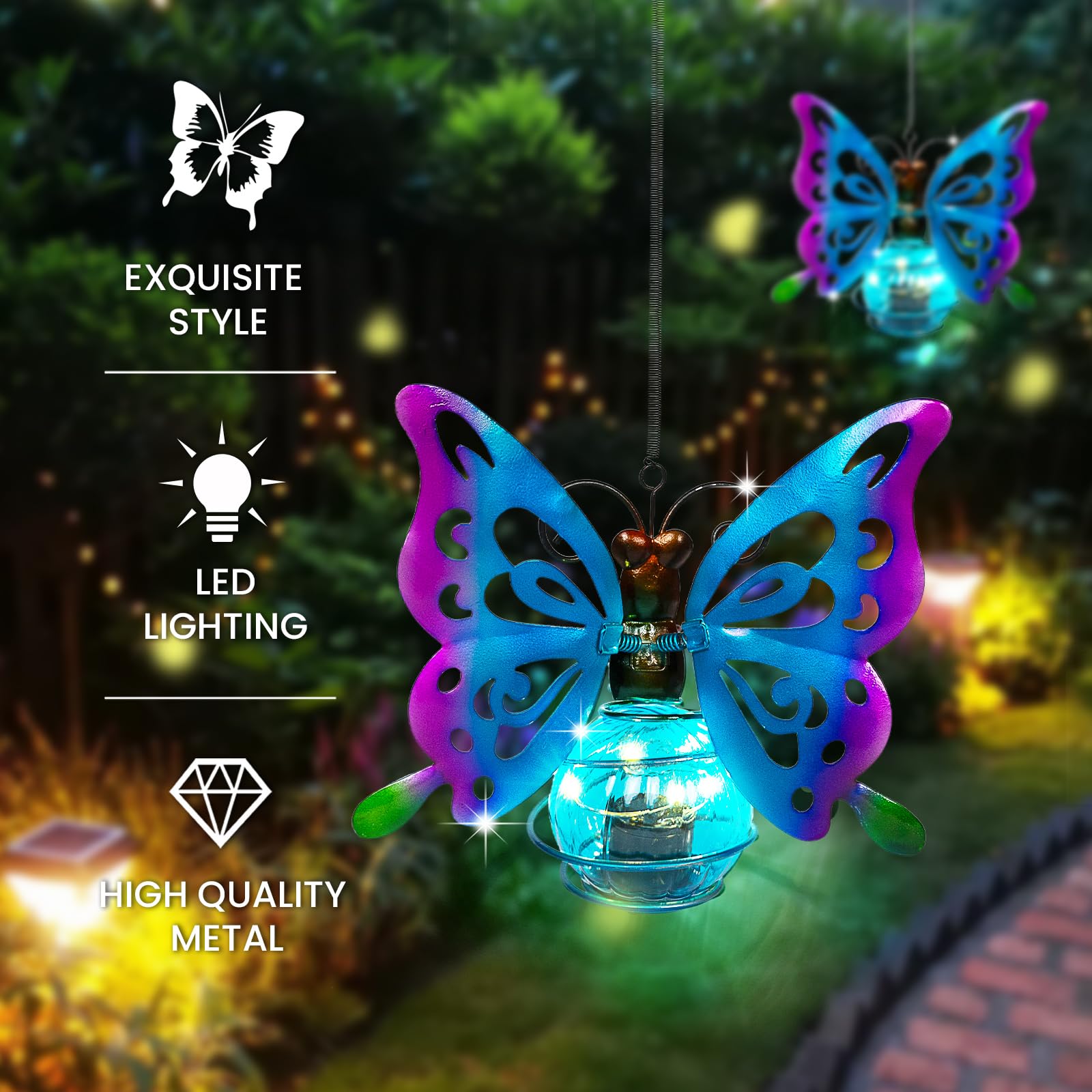 Solar Hanging Insect Lights LED Outdoor Waterproof