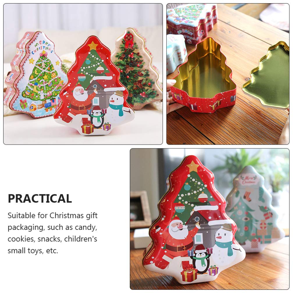 Festive Christmas Tree Gift Tin Boxes
