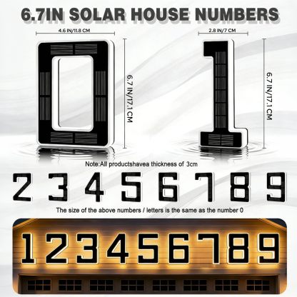 Modern Solar LED Illuminated House Number