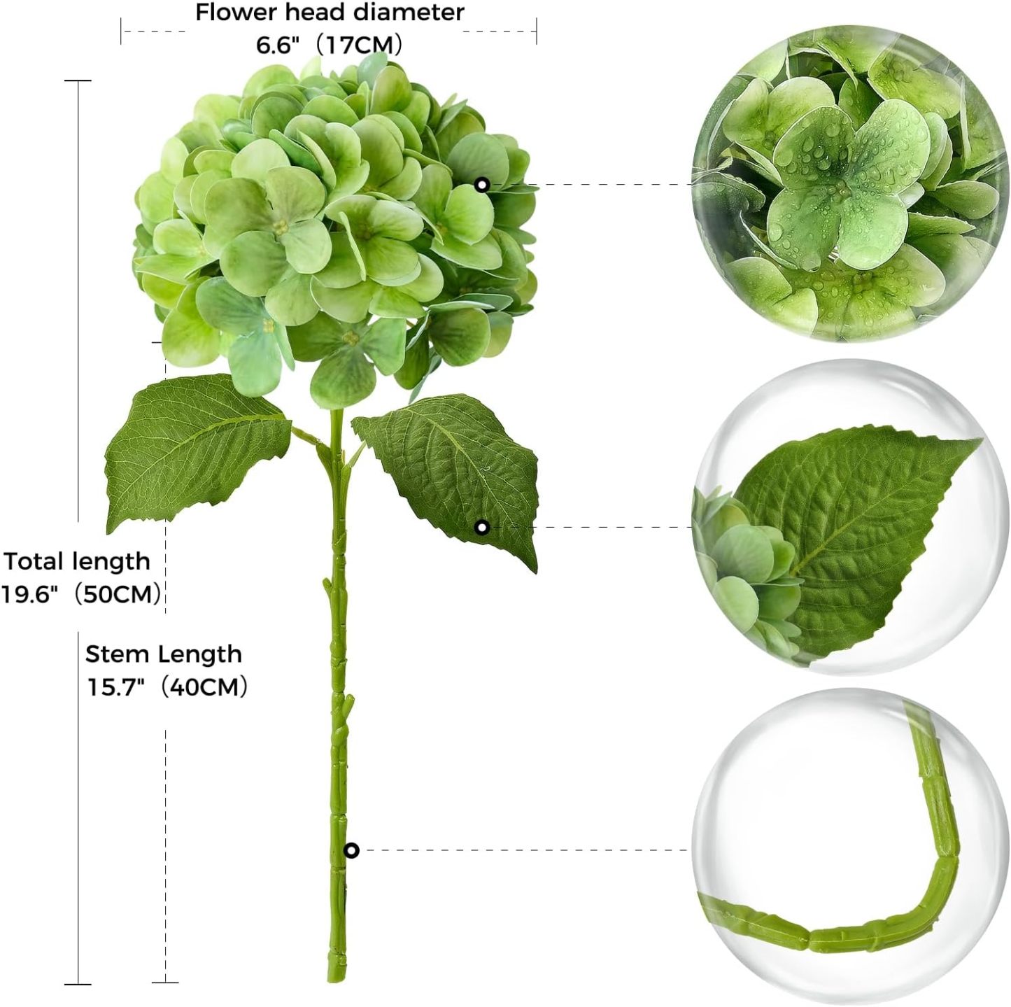 UV Resistant Hydrangea Stem for Indoor and Outdoor Decor