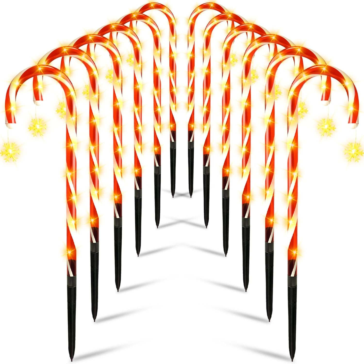Solar Star Candy Christmas Cane Lights