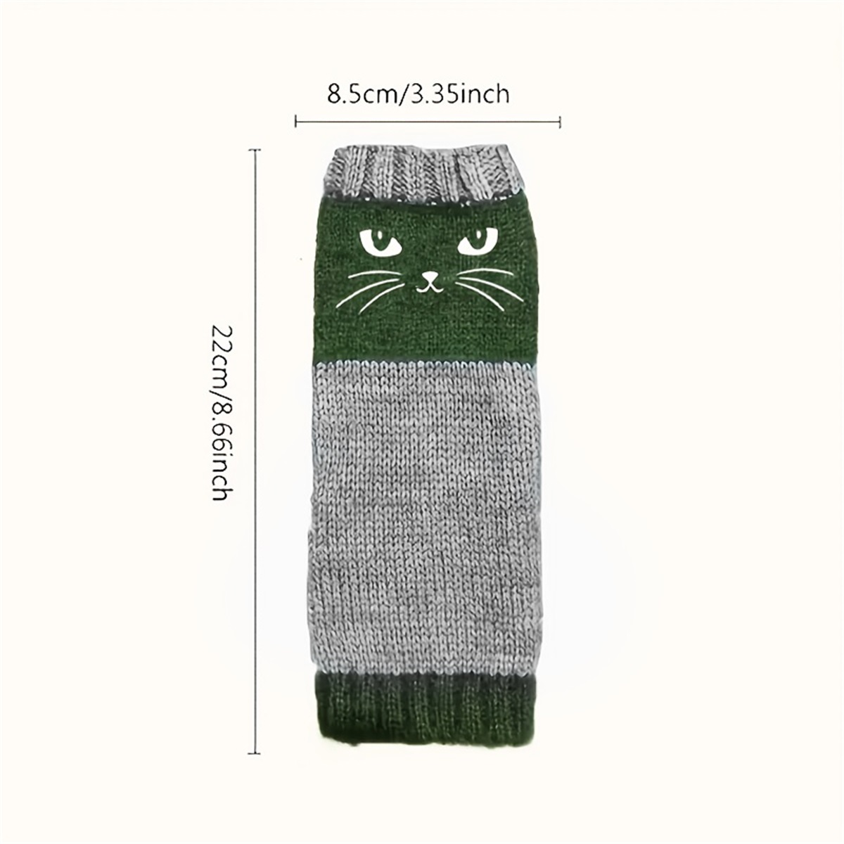 Cute Cat Face Winter Warm Fingerless Gloves