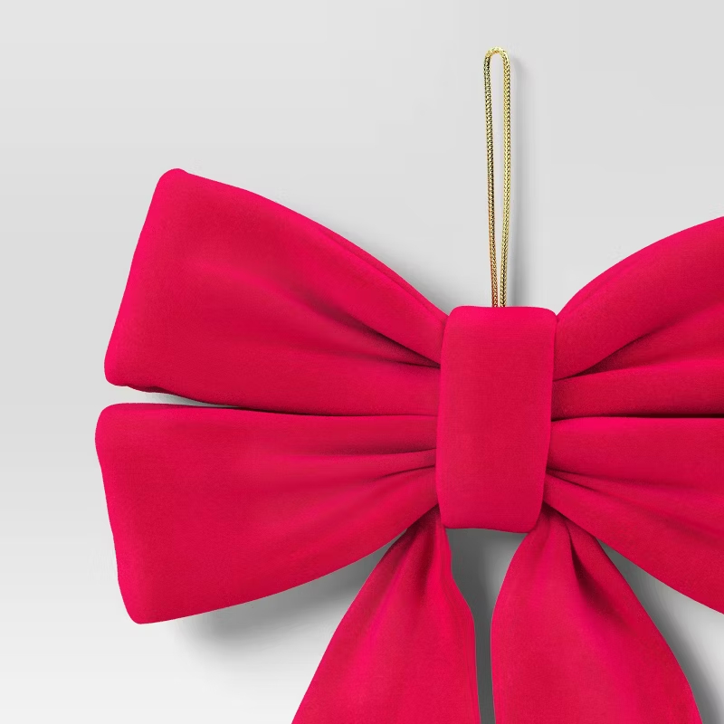 Red Velvet Christmas Bows for Tree, Wreath, and Chair Decoration