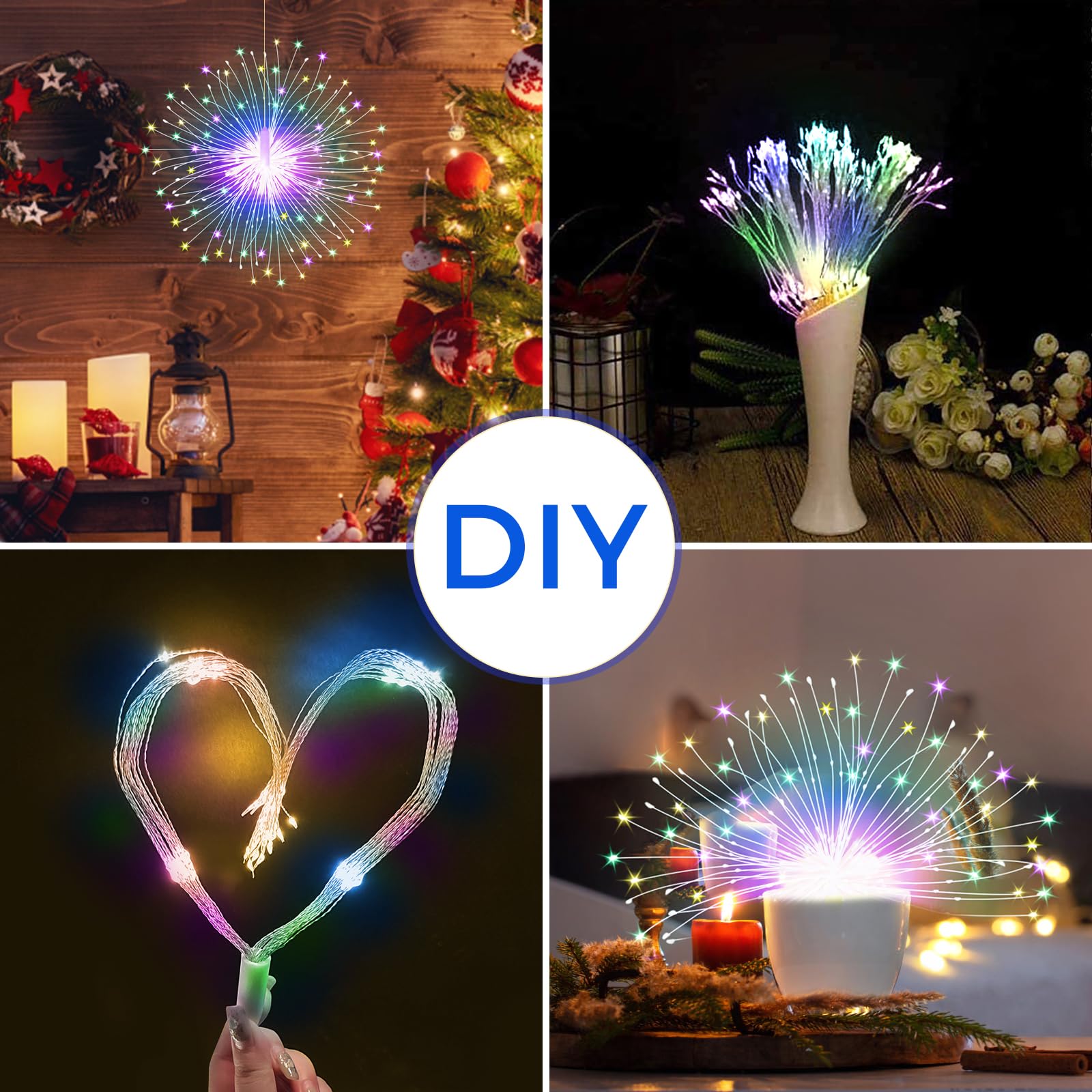 4 Pack Hanging Christmas Firework Lights