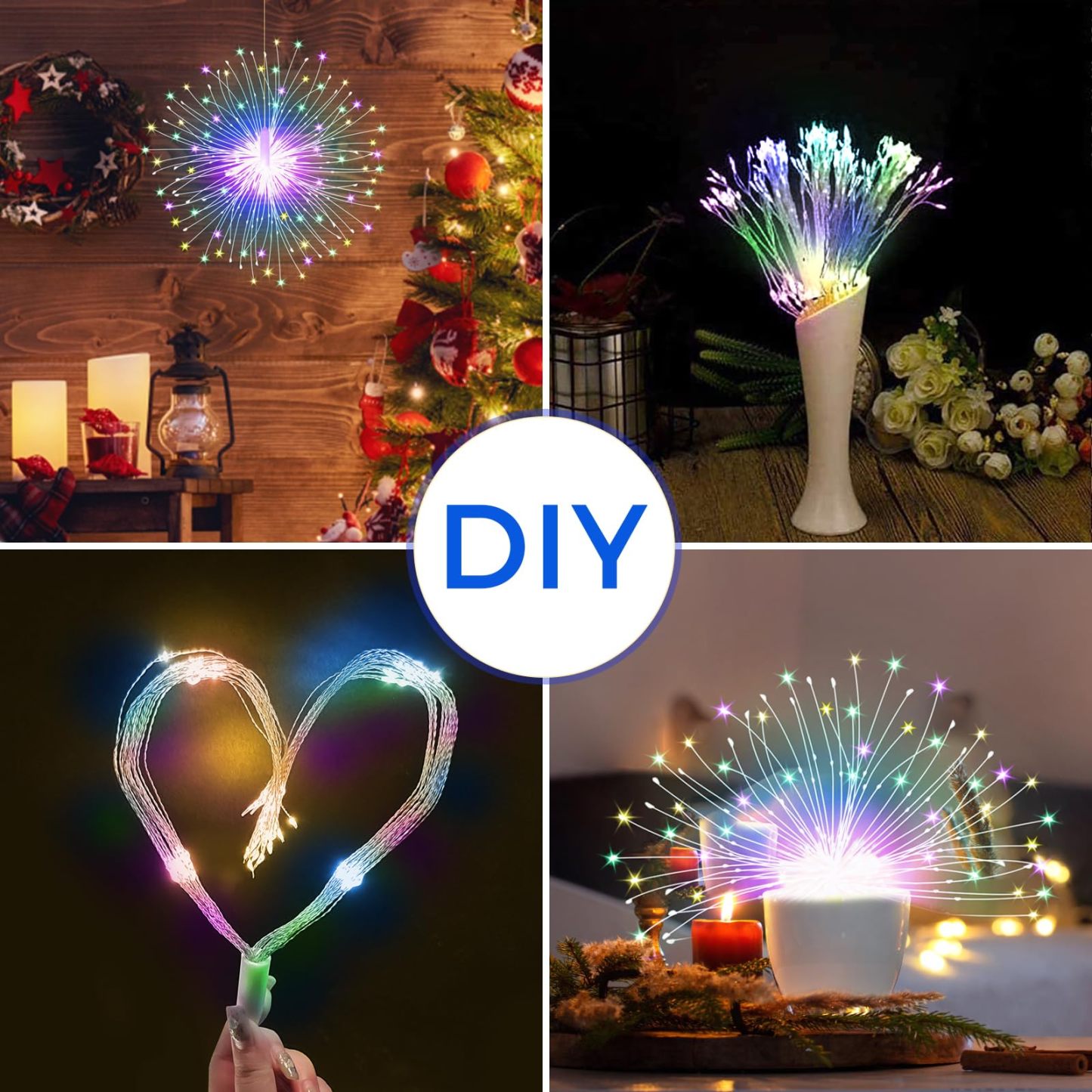 4 Pack Hanging Christmas Firework Lights