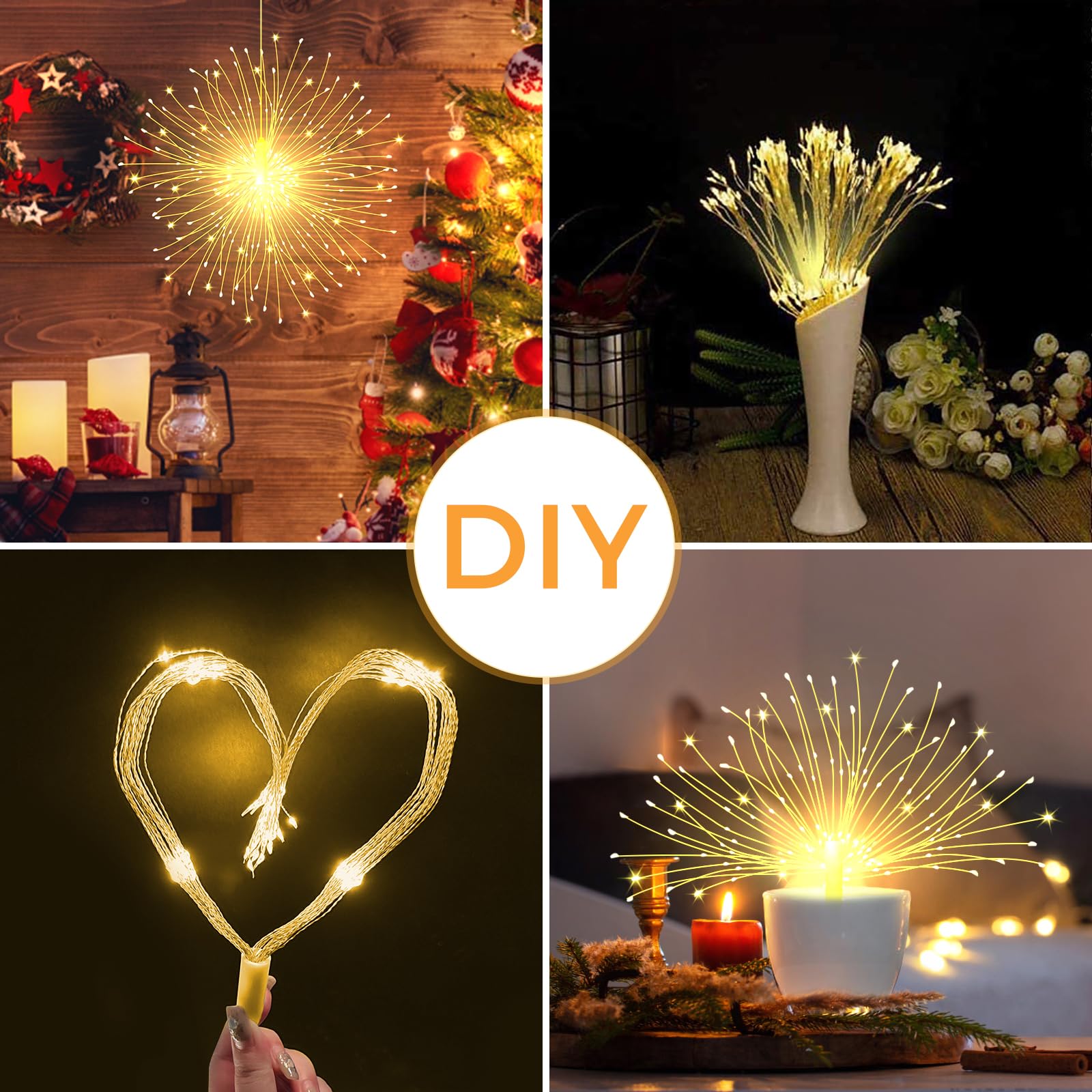 4 Pack Hanging Christmas Firework Lights