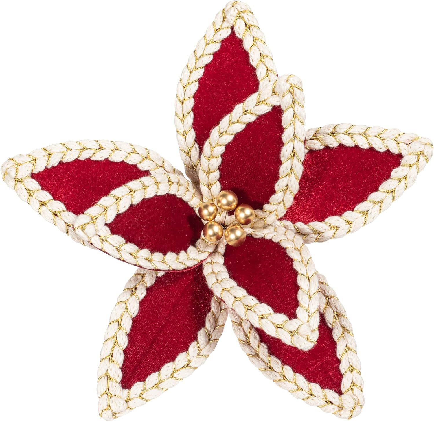 3pcs 12in Velvet Poinsettia Flower Picks