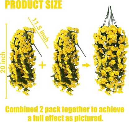 UV-Resistant Artificial Morning Glory Hanging Arrangement