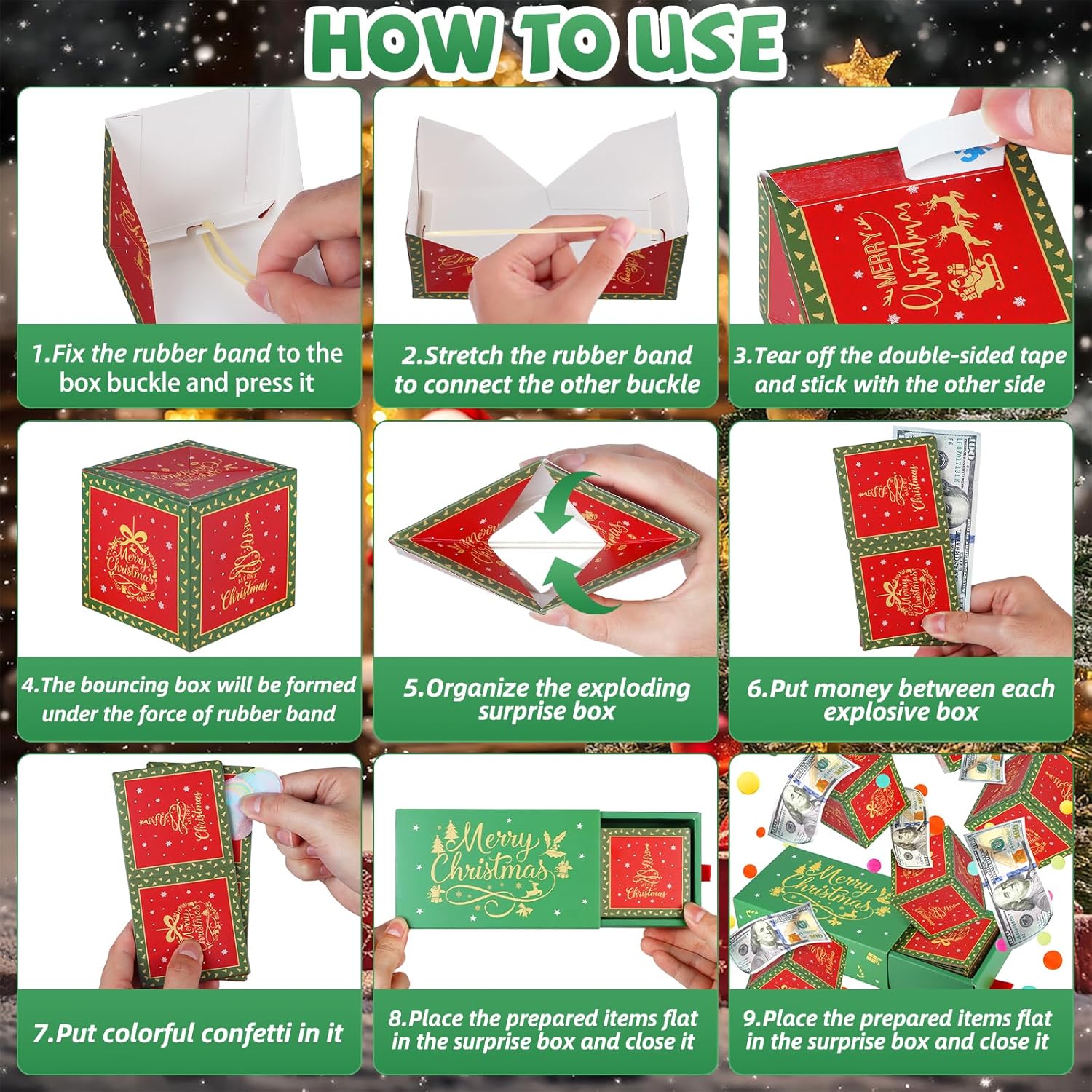 Christmas Surprise Gift Box Explosion for Money