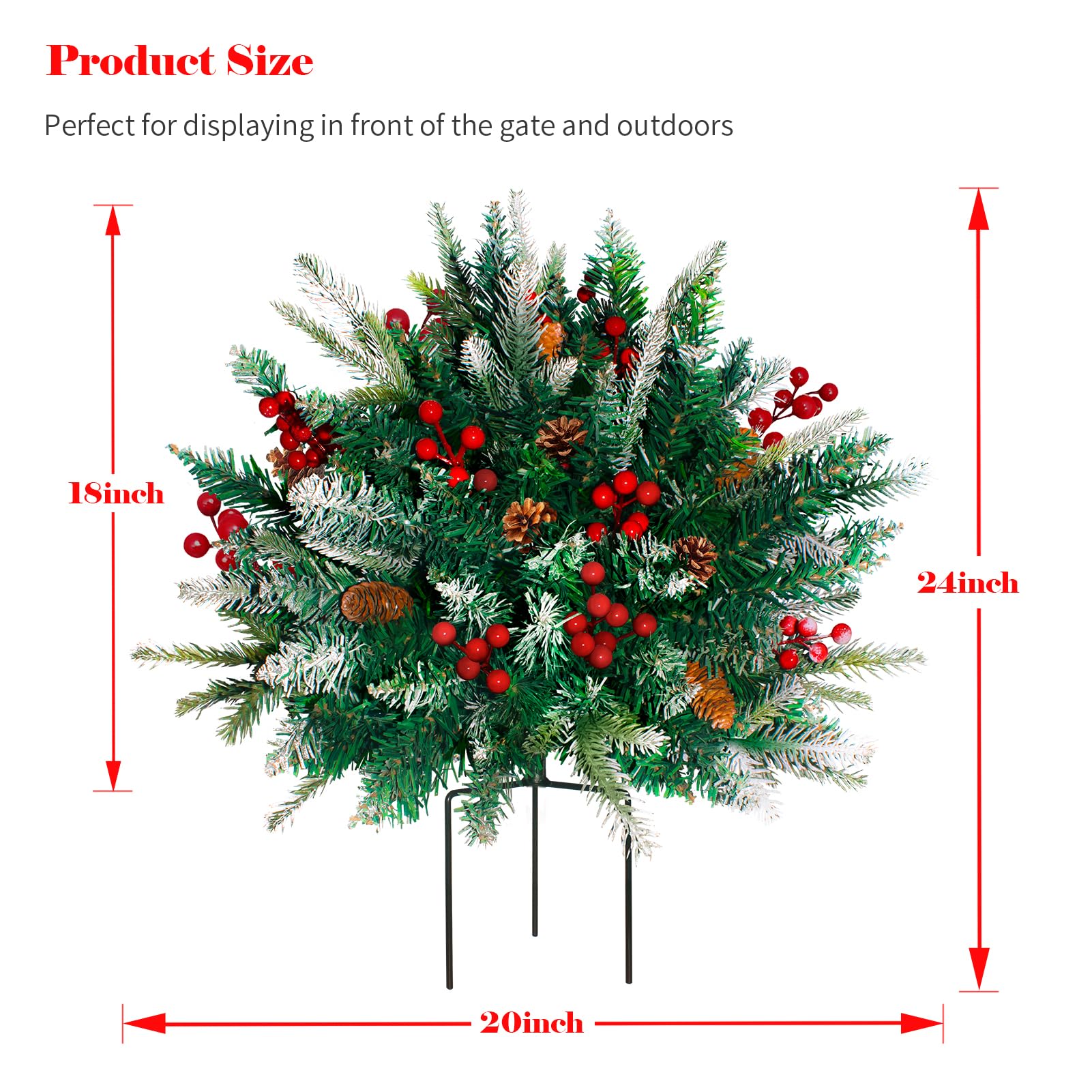 Pre-lit Artificial Xmas PineTree with Cones & Red Berries