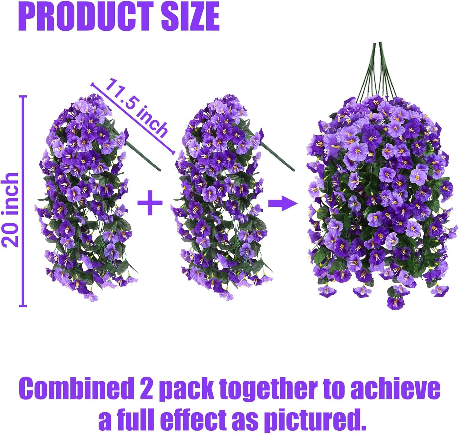 UV-Resistant Artificial Morning Glory Hanging Arrangement