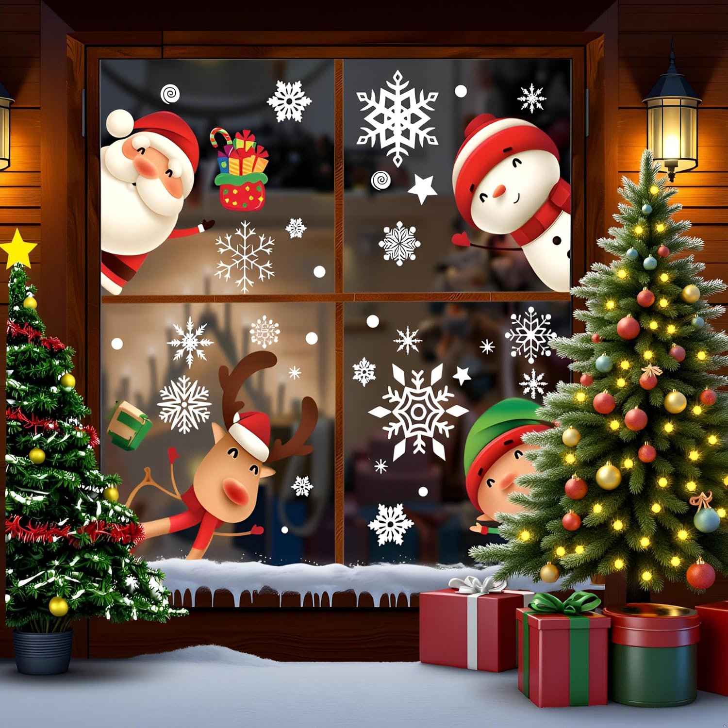 Christmas Window Clings Stickers Set