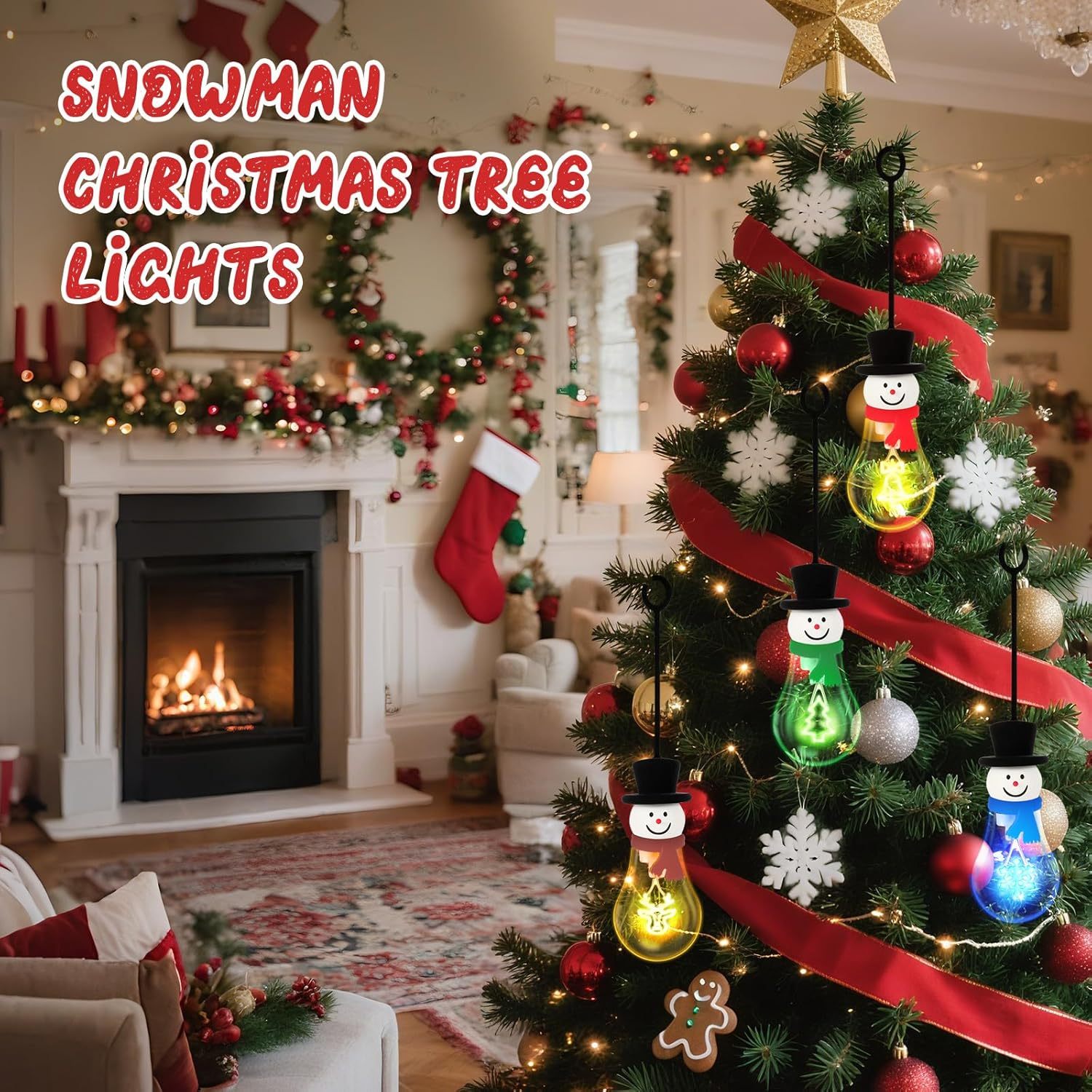 Christmas Snowman Bulb Light Hanging Night Light