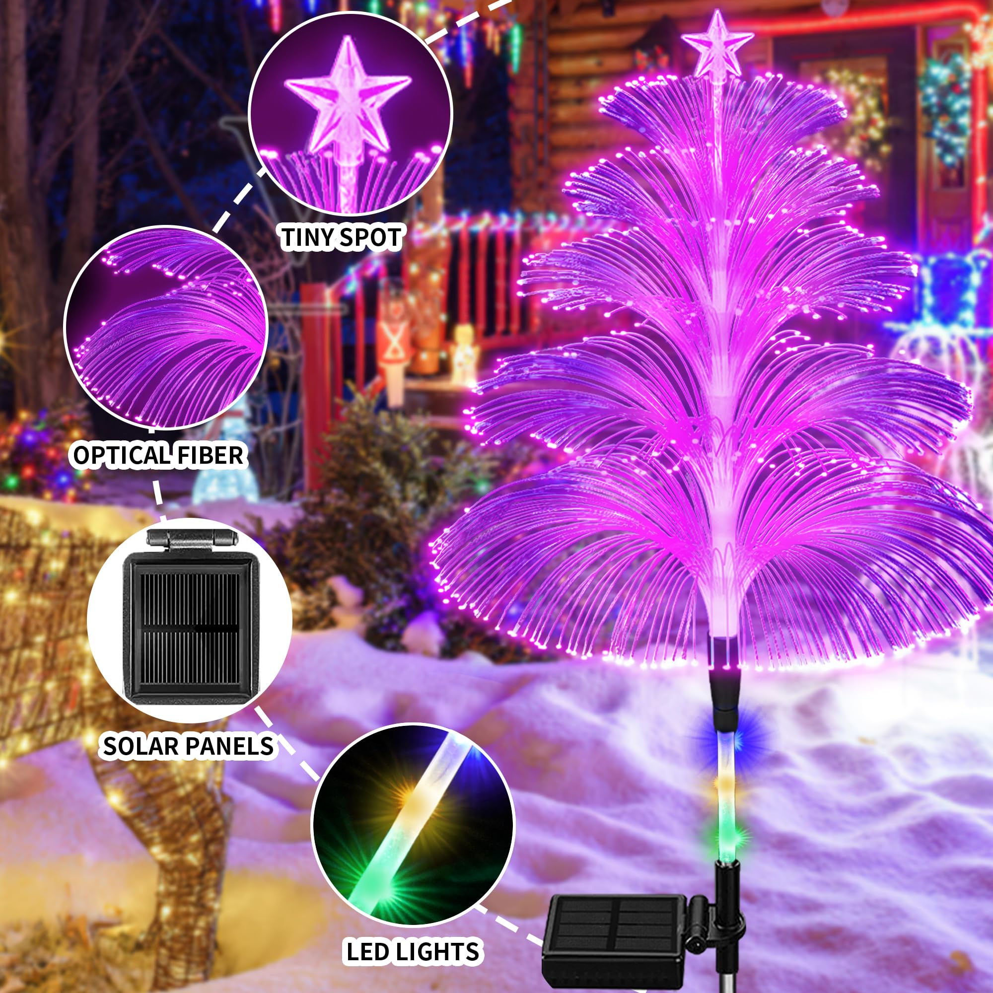 Solar Christmas Decorations Trees Lights Outdoor Waterproof