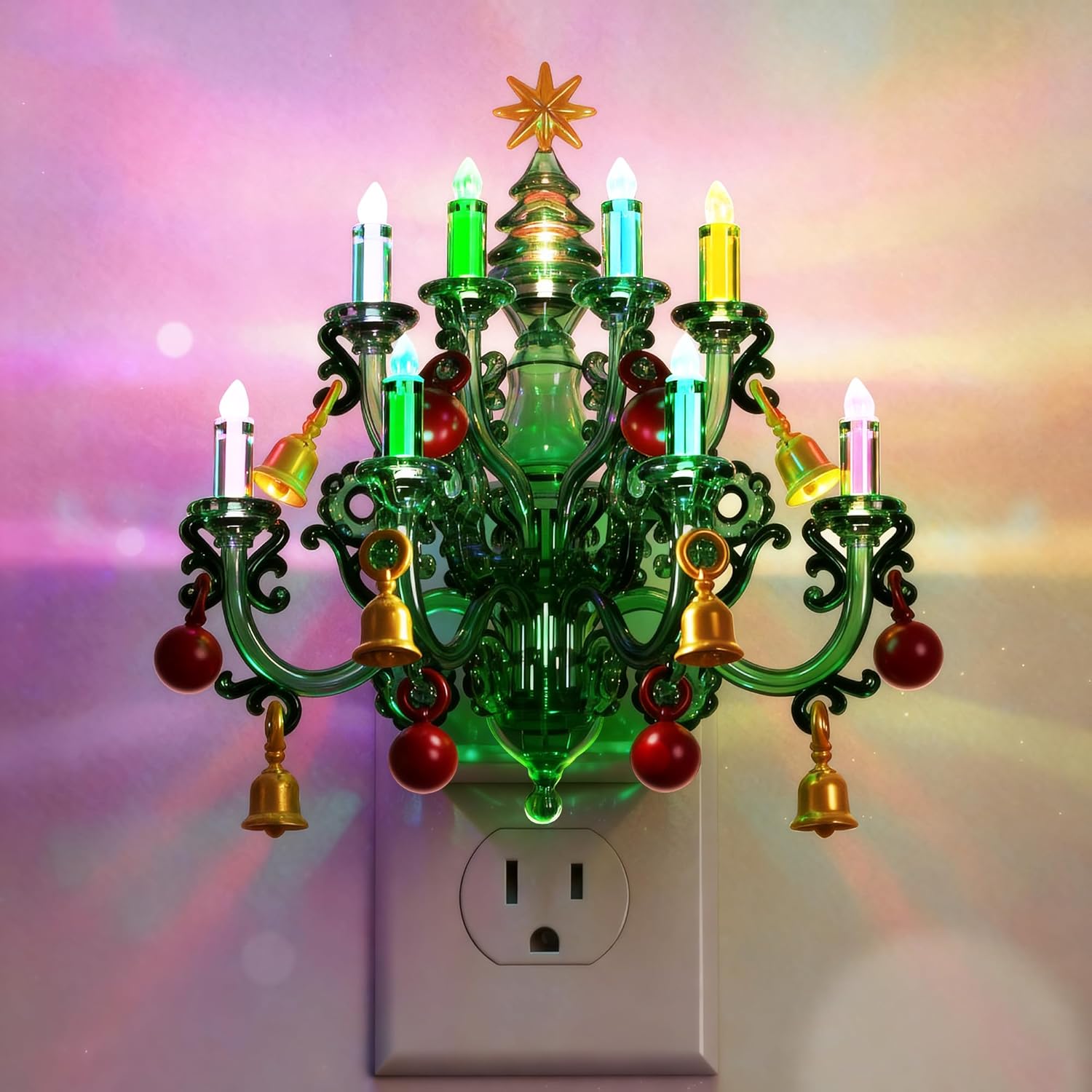 LED Christmas Night Light Plug In with Dusk to Dawn Sensor