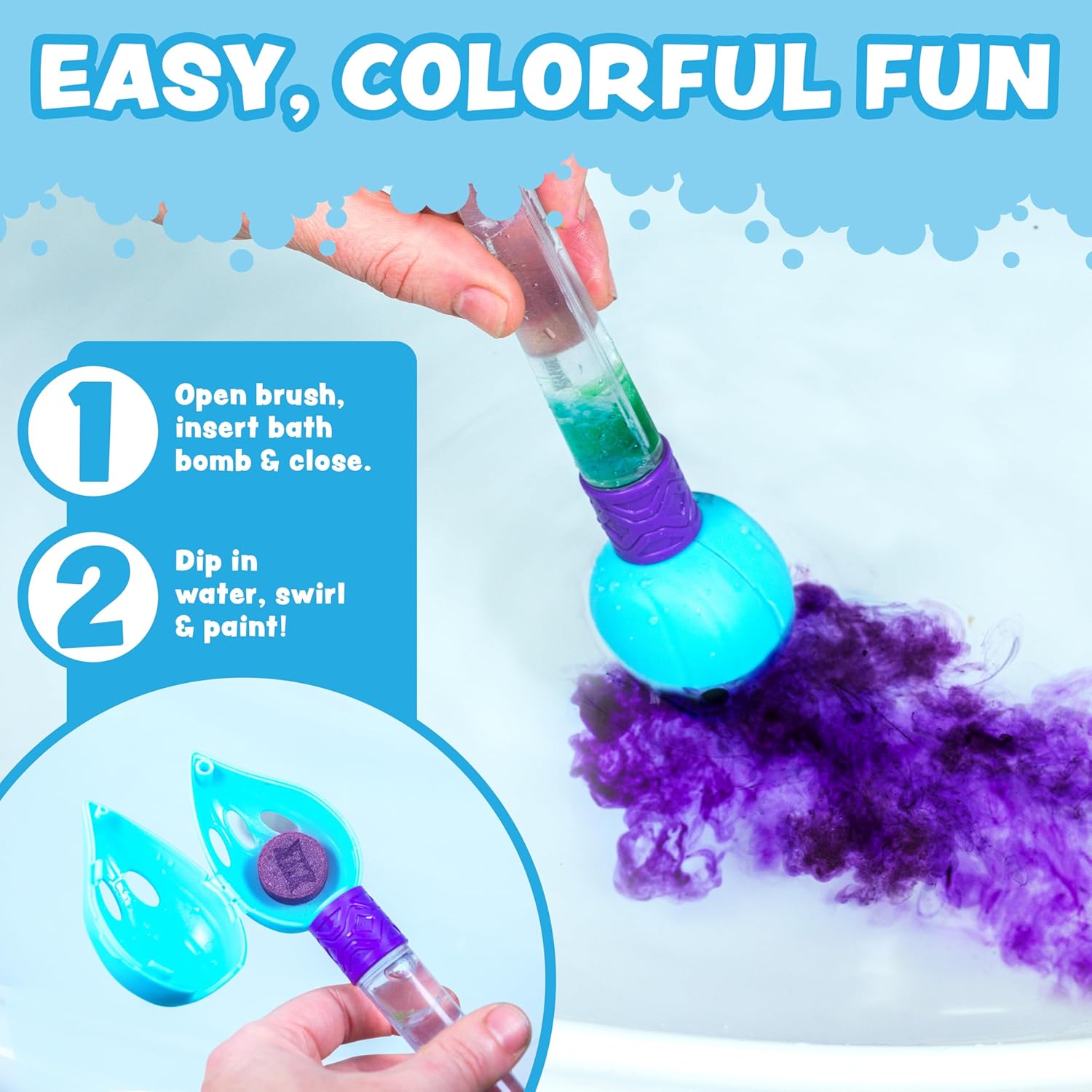 Kids Bath Color Brush & Bomb Set