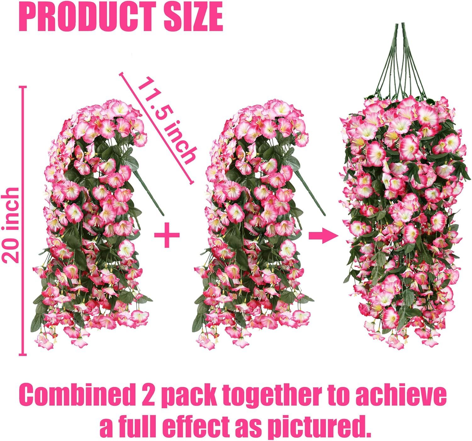 UV-Resistant Artificial Morning Glory Hanging Arrangement