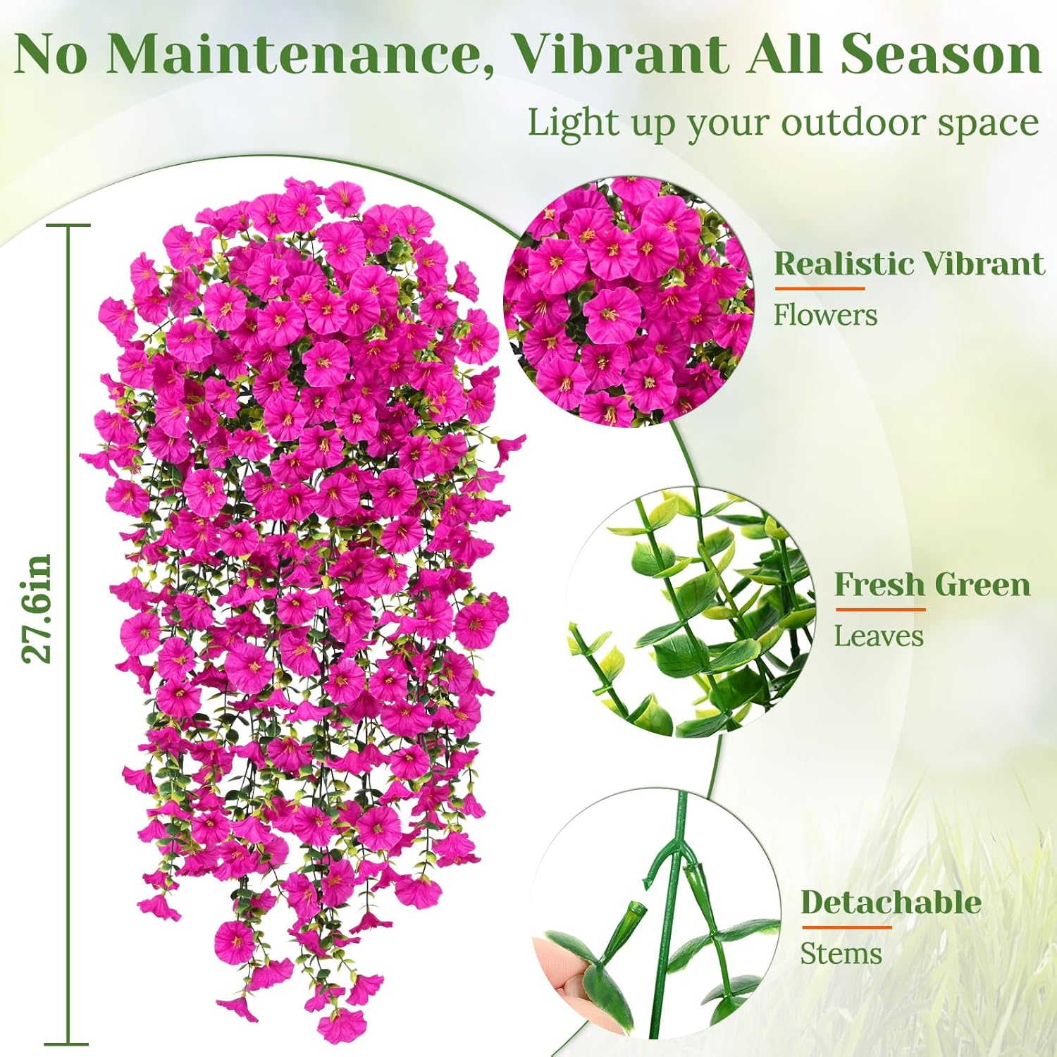 UV-Resistant Artificial Morning Glory Hanging Flowers