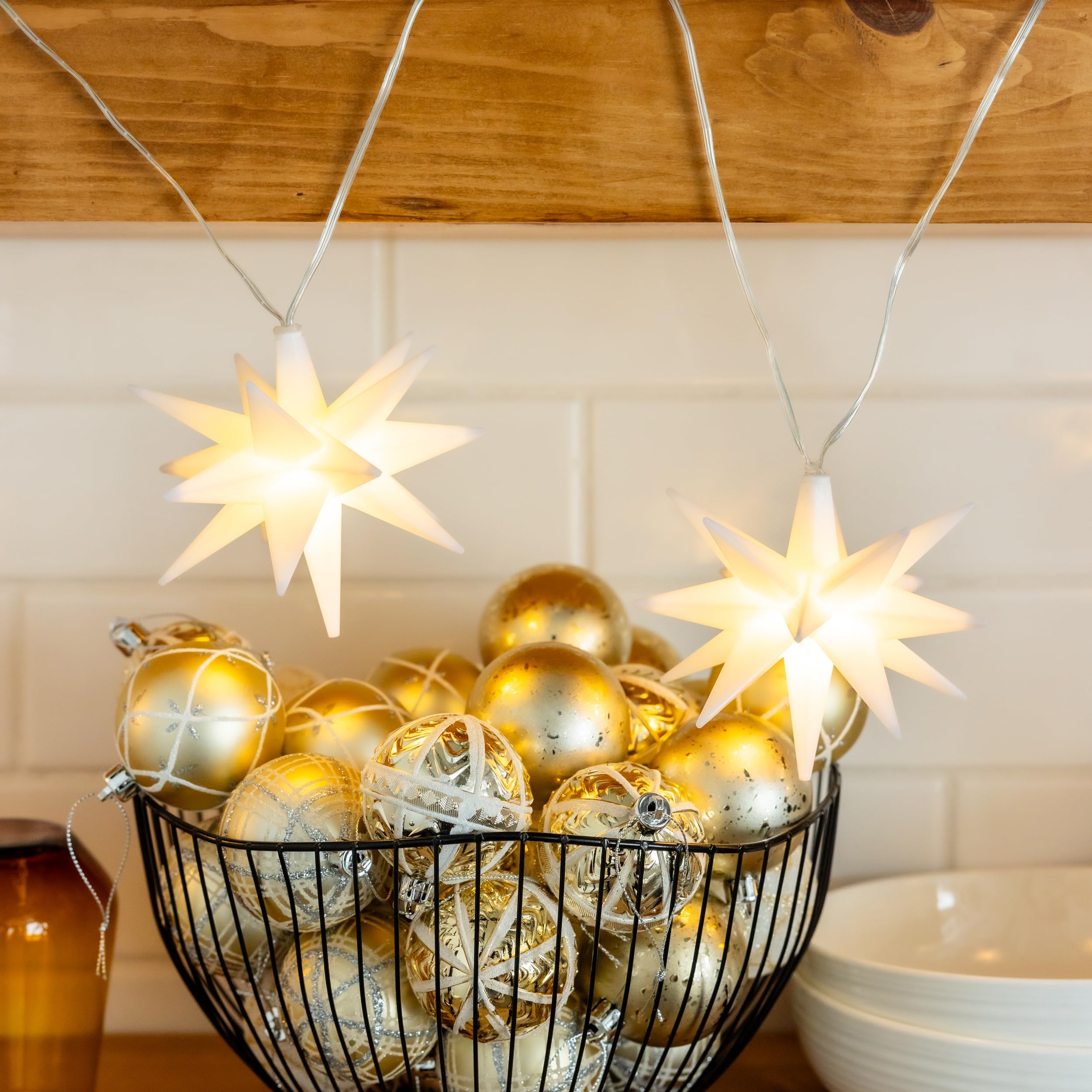8-Pack LED 3D Star String Lights