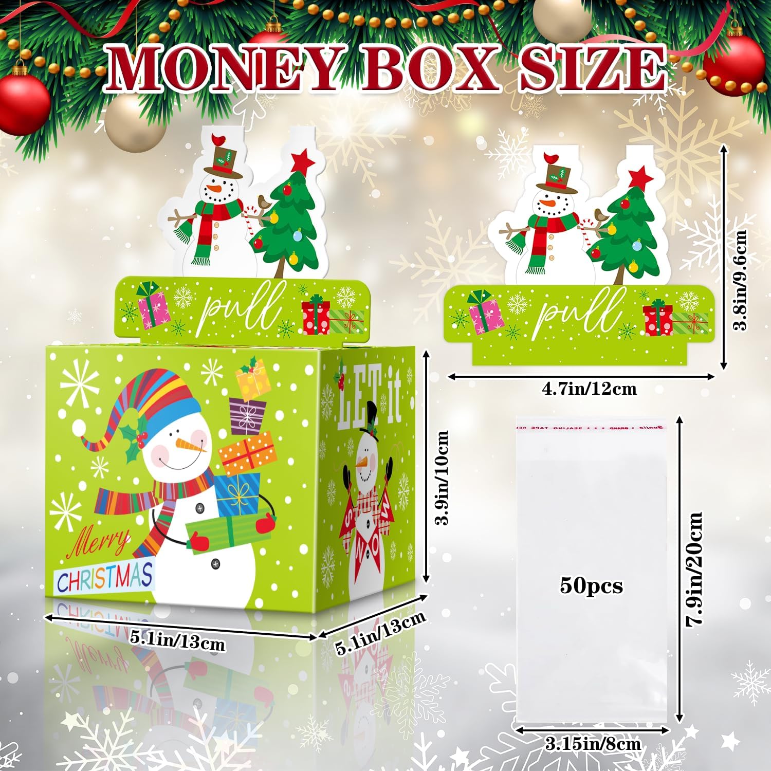 Christmas Surprise Money Box Pull-Out Cash Gift
