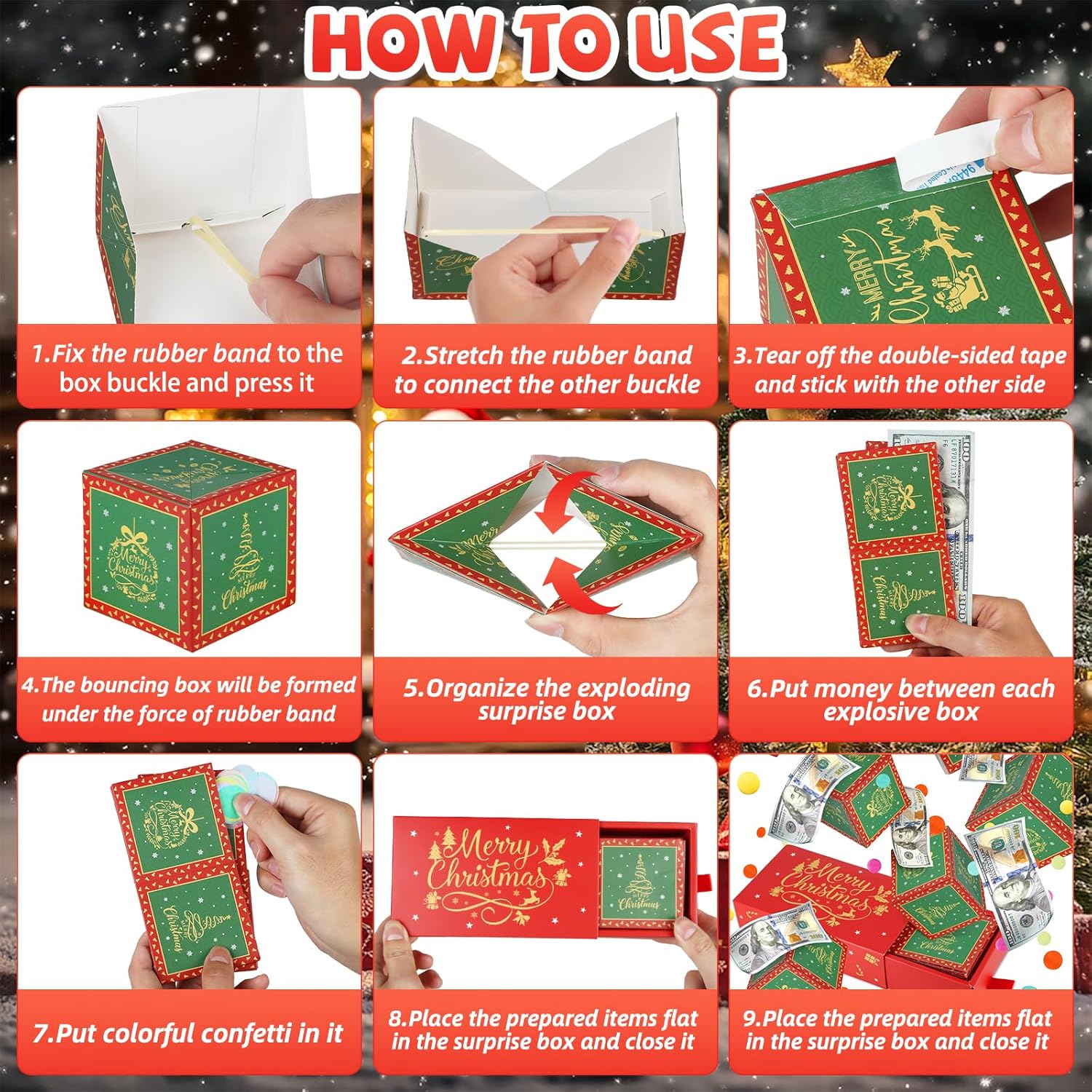 Christmas Surprise Gift Box Explosion for Money