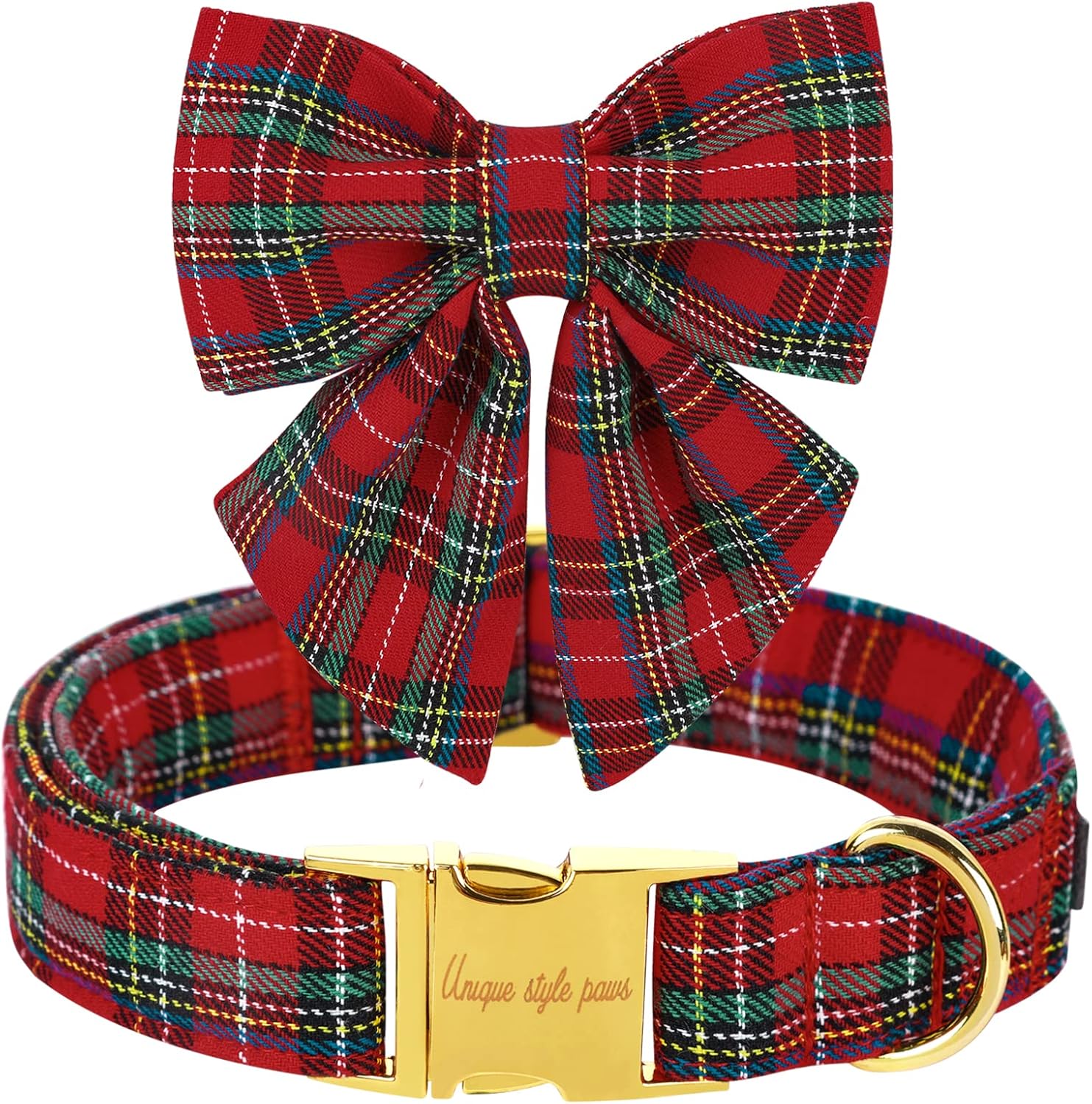 Christmas Pet Collar with Bow Tie