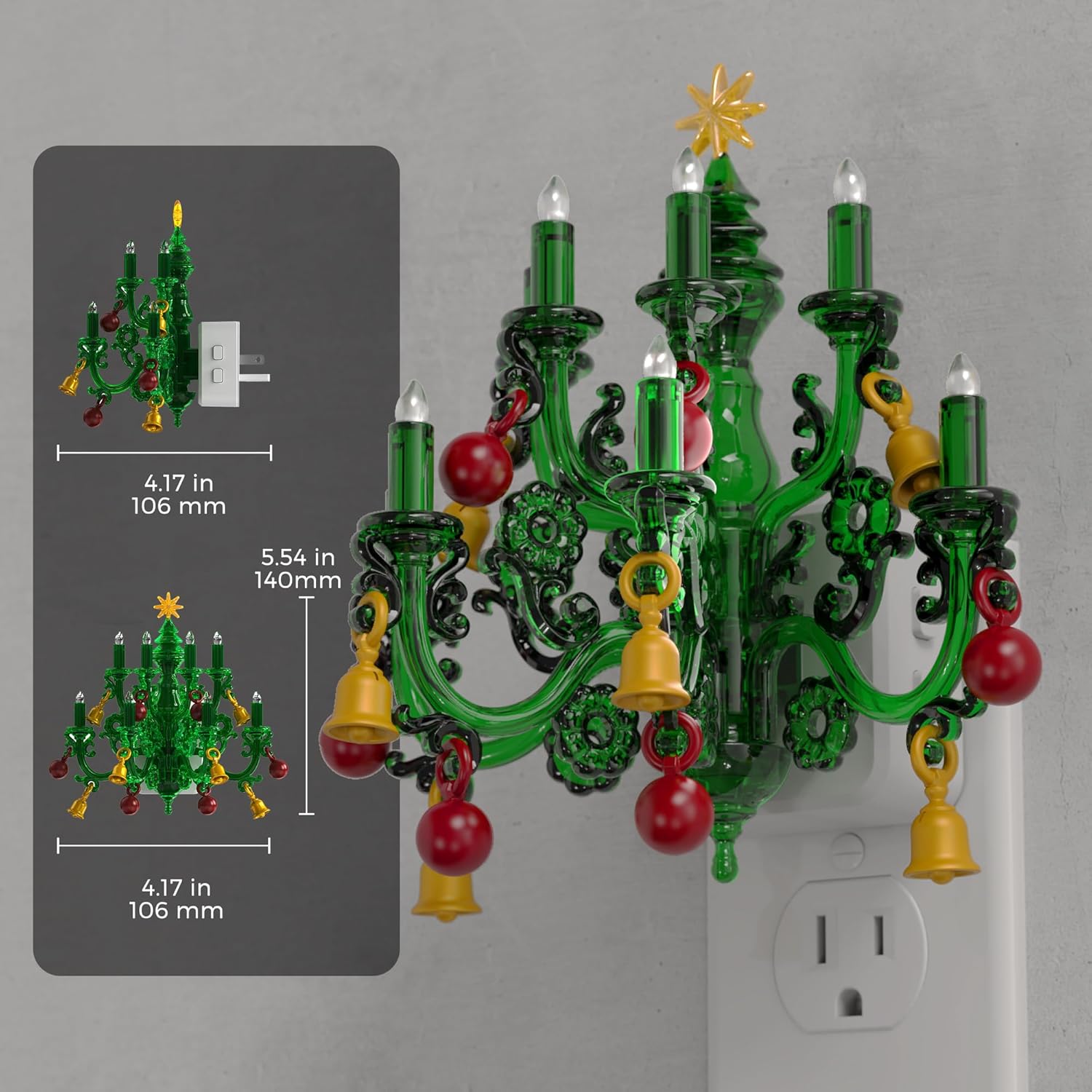 LED Christmas Night Light Plug In with Dusk to Dawn Sensor