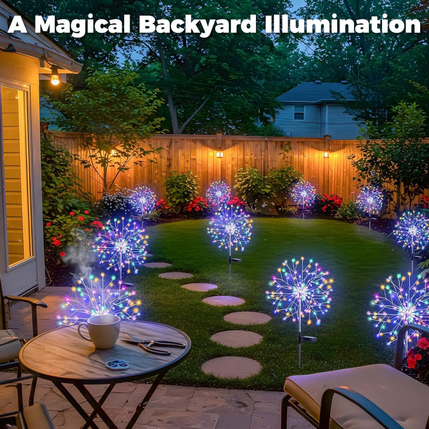 150 LED Solar Firework Starburst Lights Outdoor Waterproof