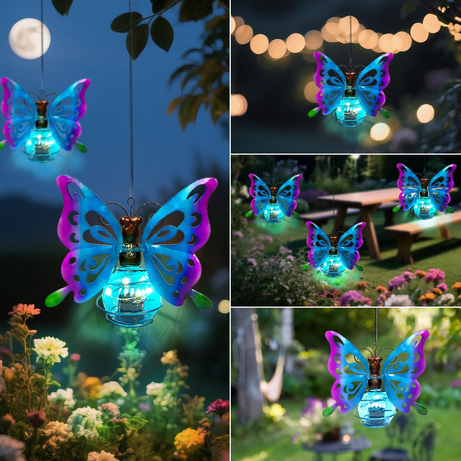 Solar Hanging Insect Lights LED Outdoor Waterproof