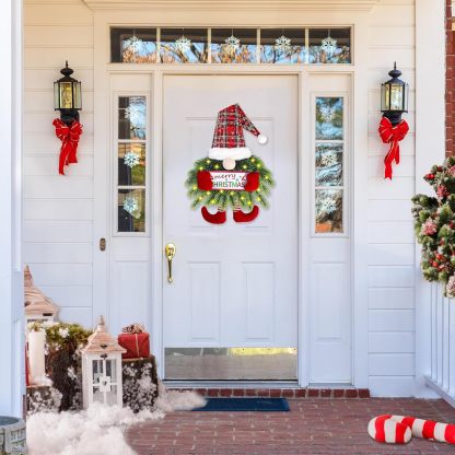 Christmas Gnome Wreath with Lights