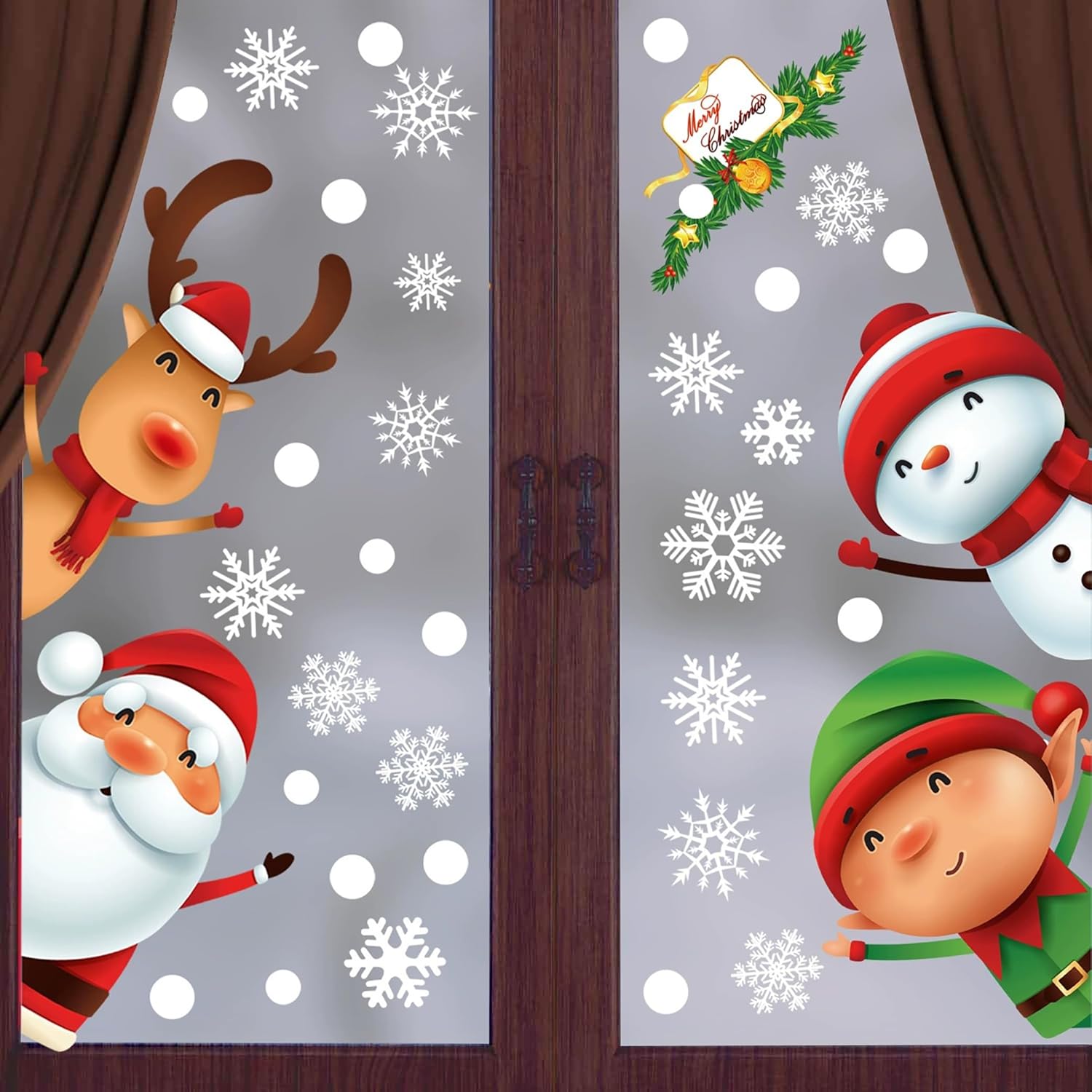 Christmas Window Clings Stickers Set