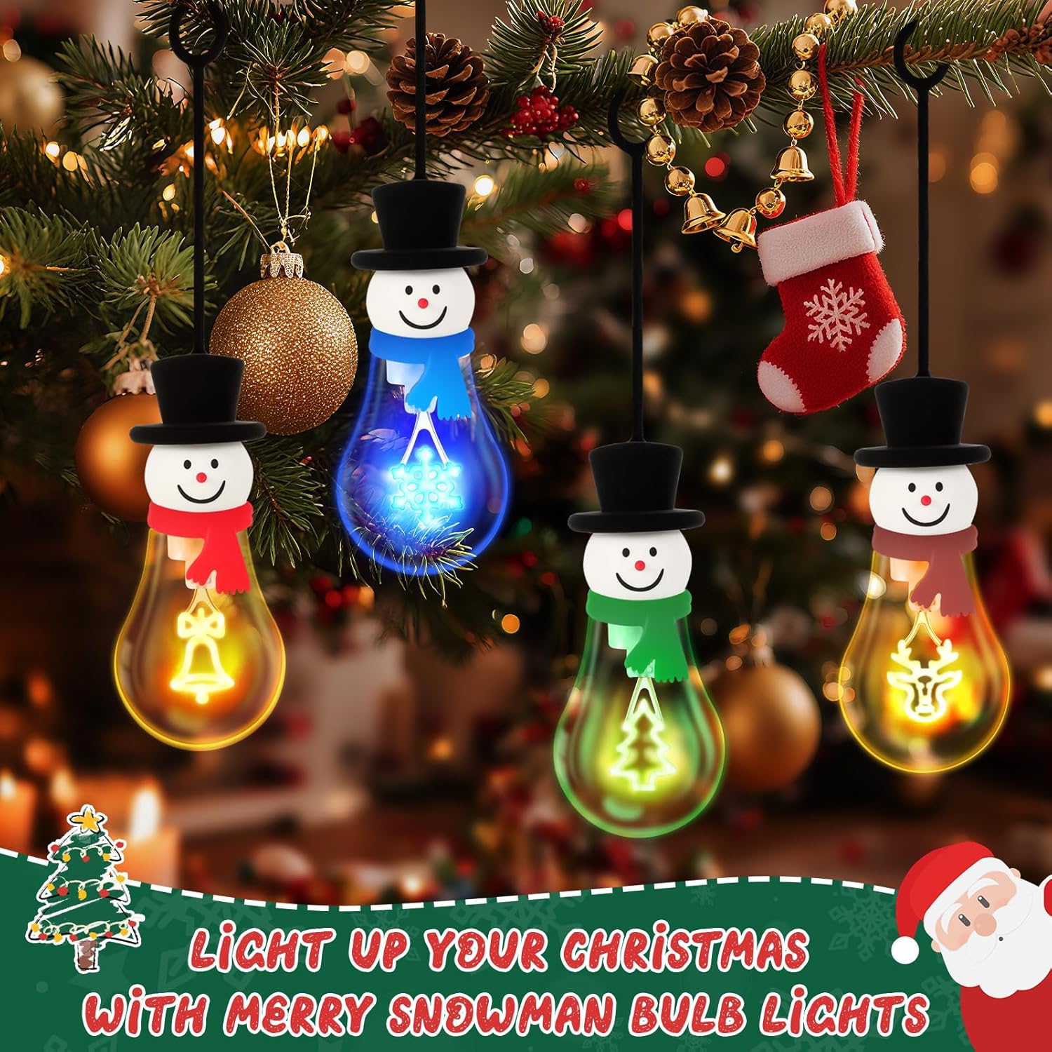 Christmas Snowman Bulb Light Hanging Night Light