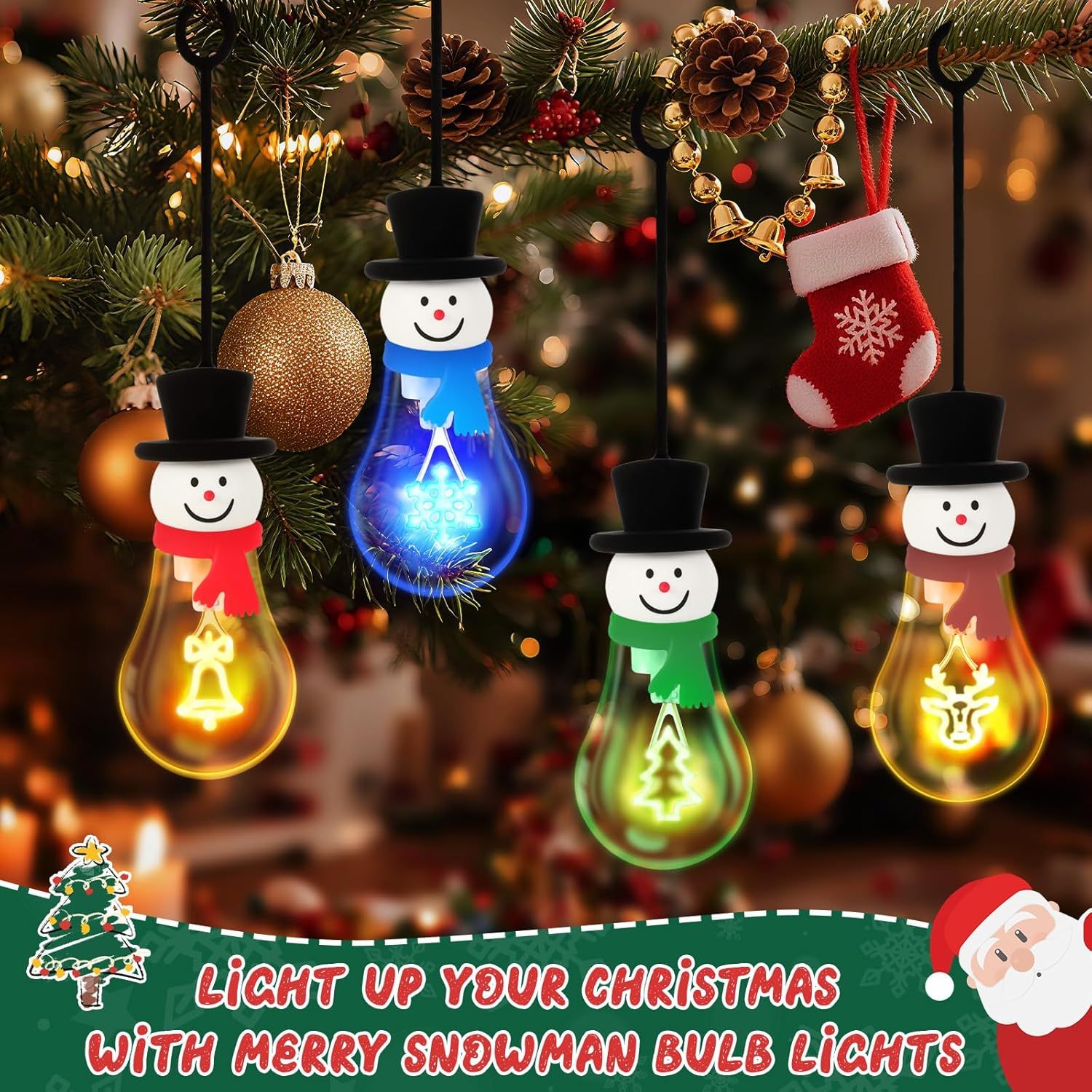 Christmas Snowman Bulb Light Hanging Night Light