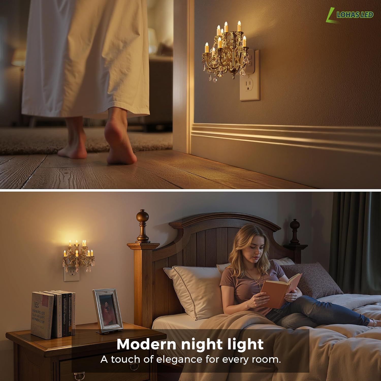 LED Christmas Night Light Plug In with Dusk to Dawn Sensor