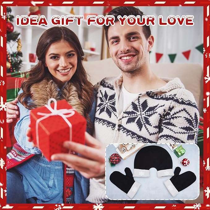 3 Pcs Warm Hand Holding Glove Set for Couples Friends Women and Men