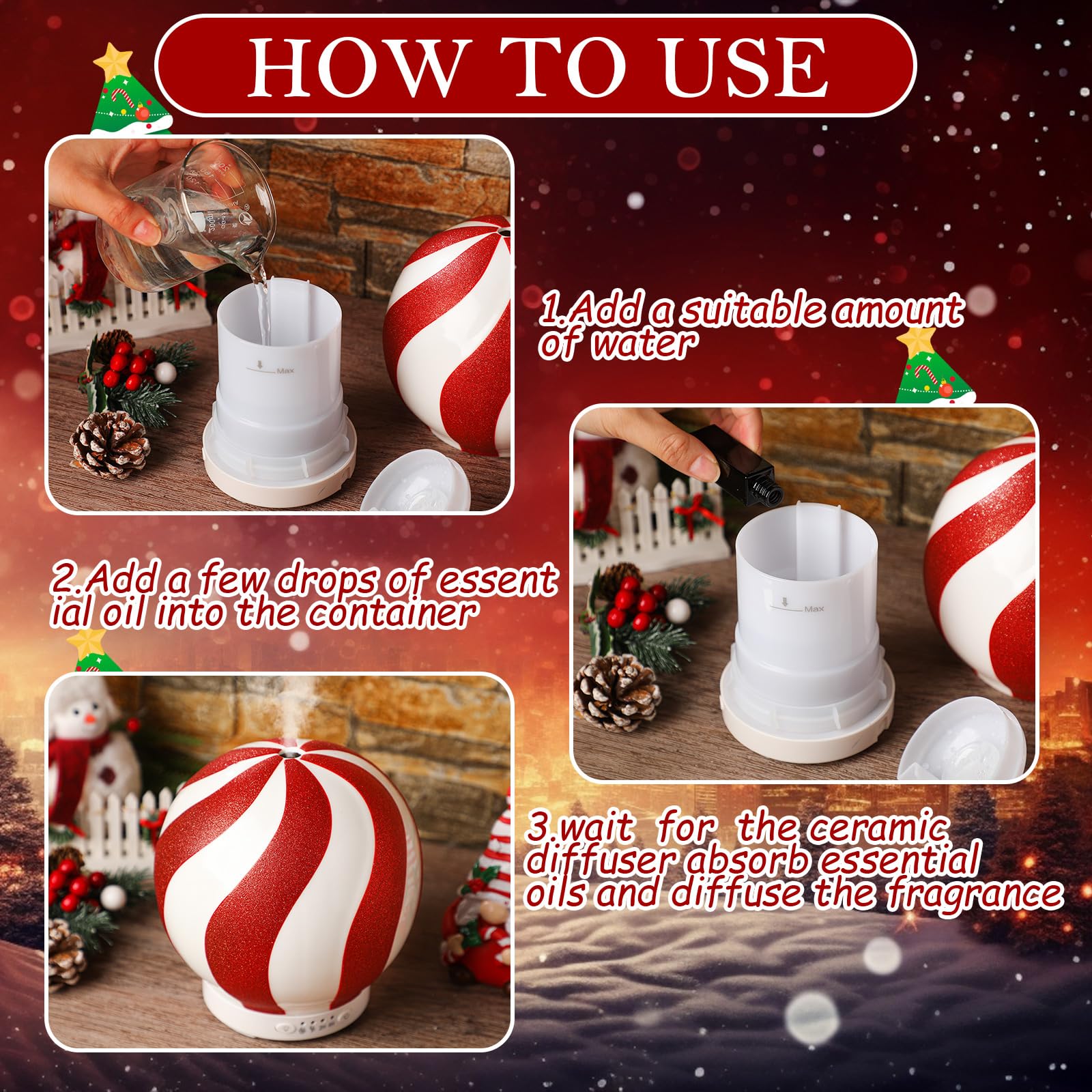Christmas Gift Essential Oil Diffuser & Aromatherapy Humidifier